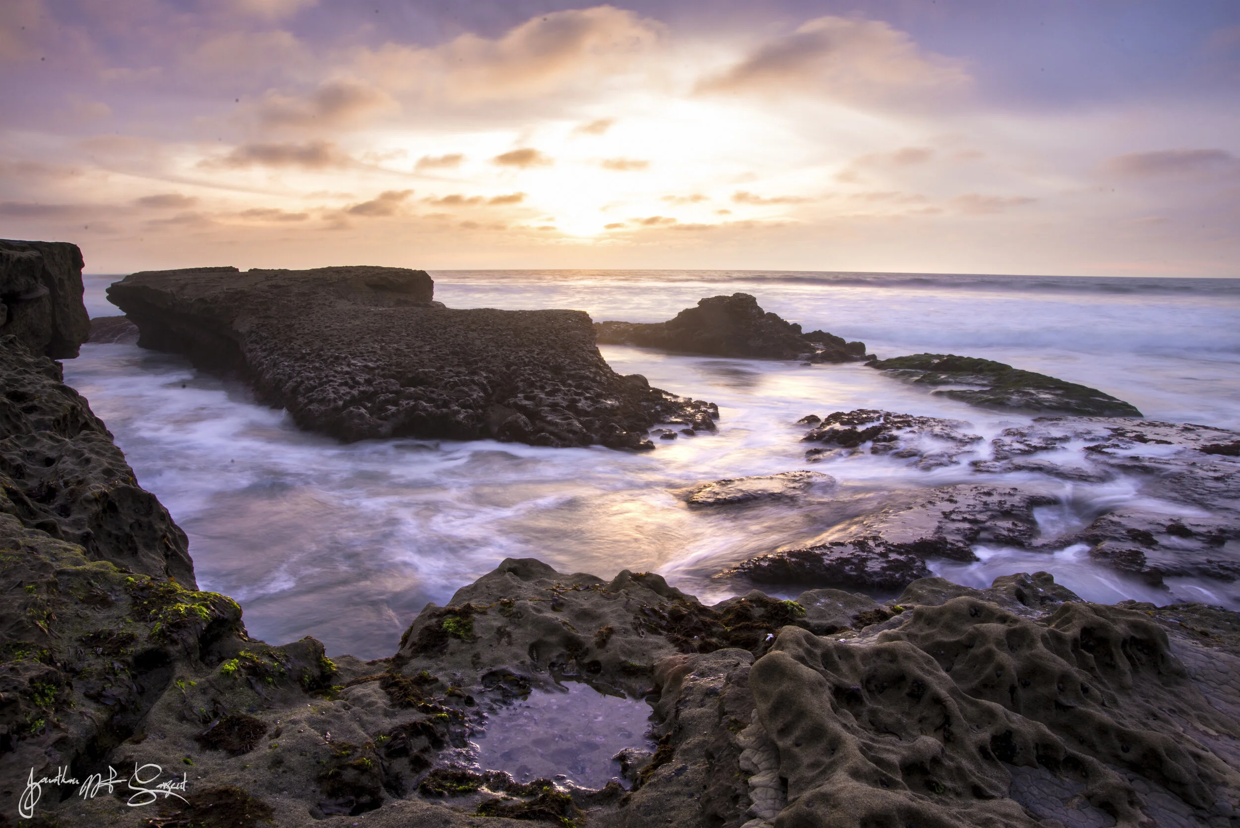 DSC_5043 Blue yello sunset rocks foreground.jpg