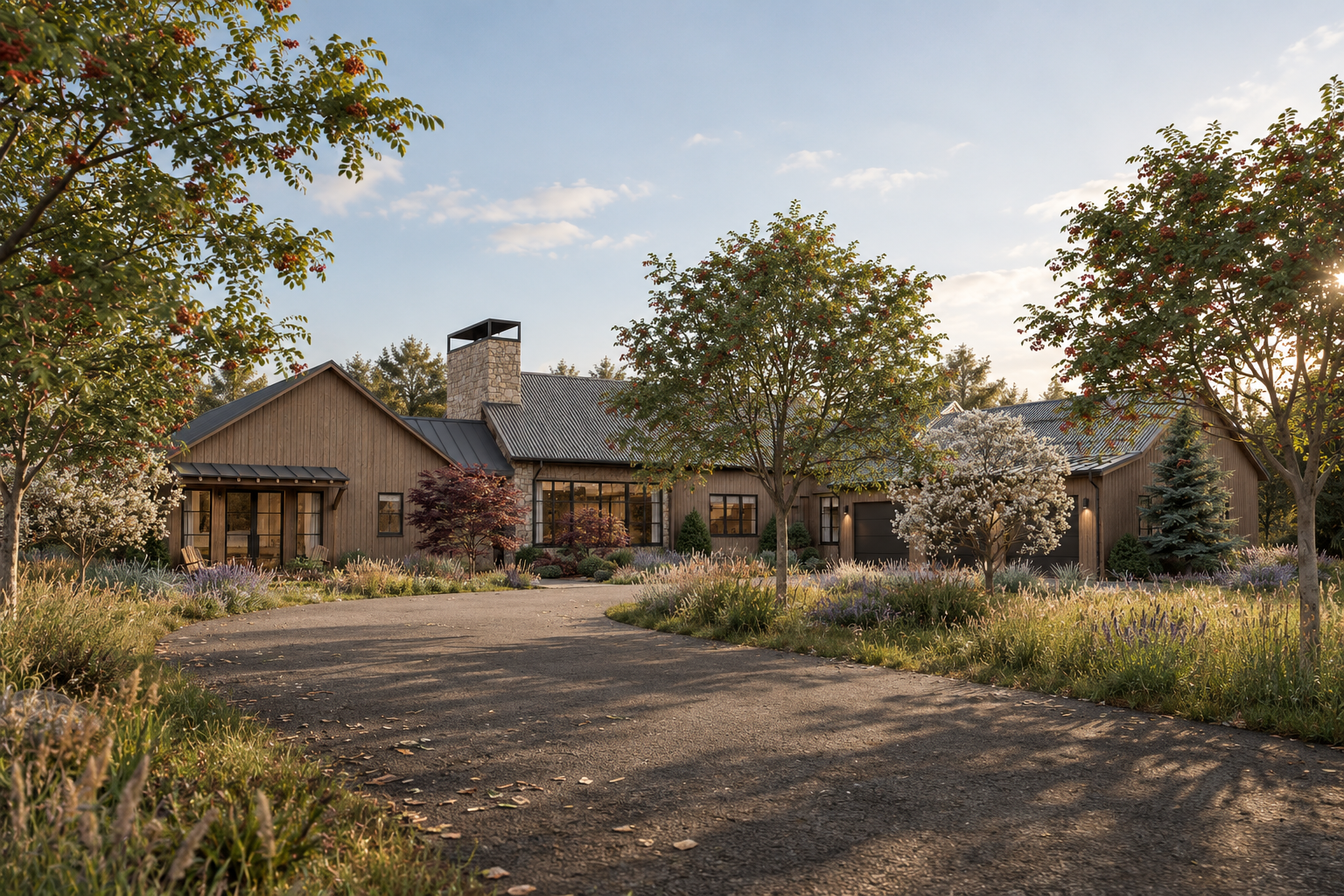 Golden-Hour Modern Rustic Farmhouse.png
