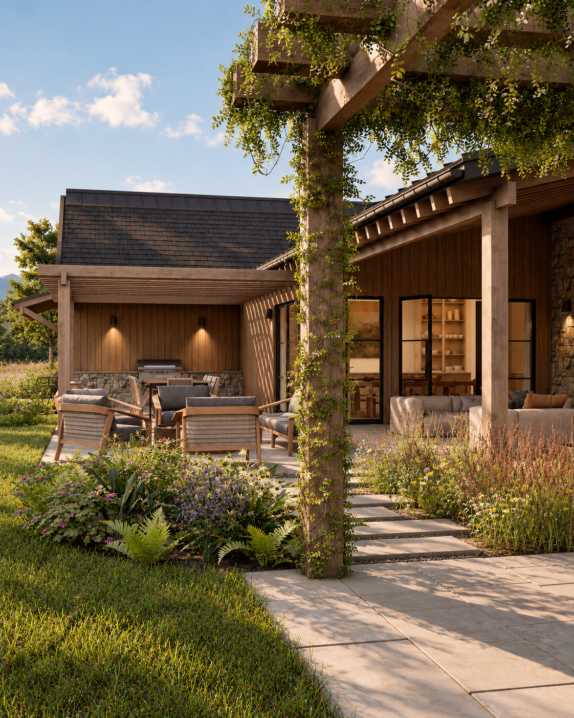 Golden-Hour Rustic Patio Garden.png
