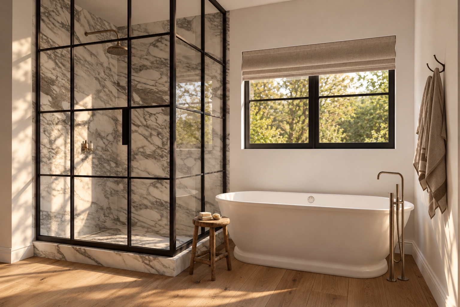 Sunlit Marble and Oak Spa Bathroom.png