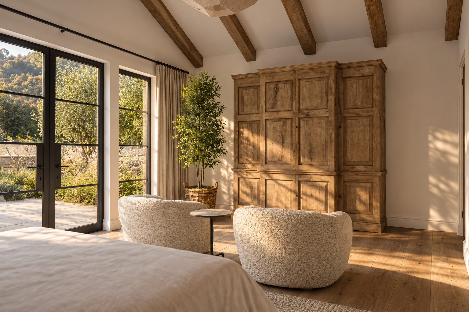 Sunlit Rustic Bedroom Nook.png