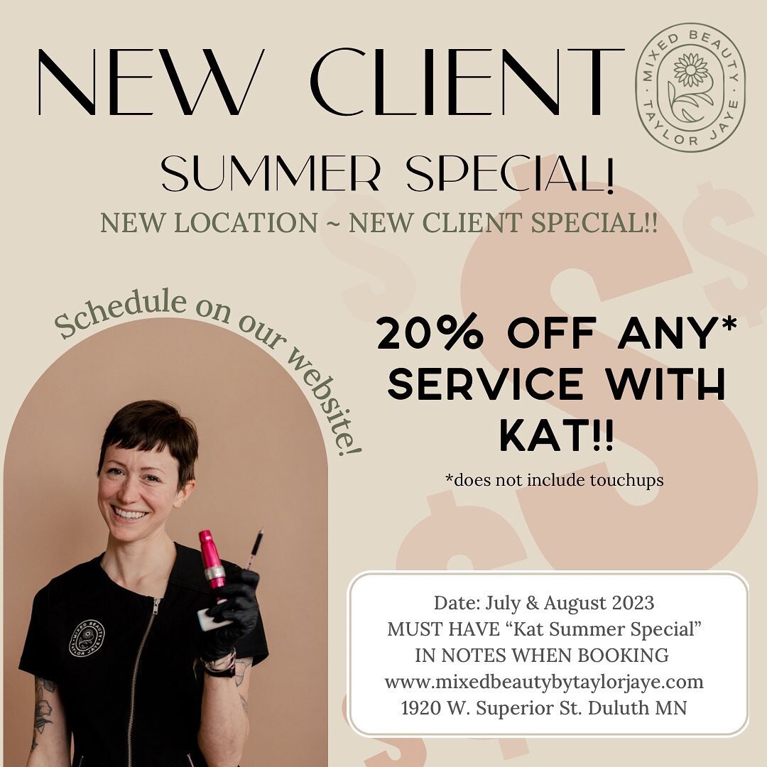 ⚠️Attention New Clients⚠️ We are having a 20% off ☀️summer special☀️ for ALL NEW CLIENTS who book with @kat.mixedbeauty 🙌🏽 Yay!! When booking, you MUST put &ldquo;Kat Summer Special&rdquo; in the Appointment Notes section to redeem the offer. Pleas