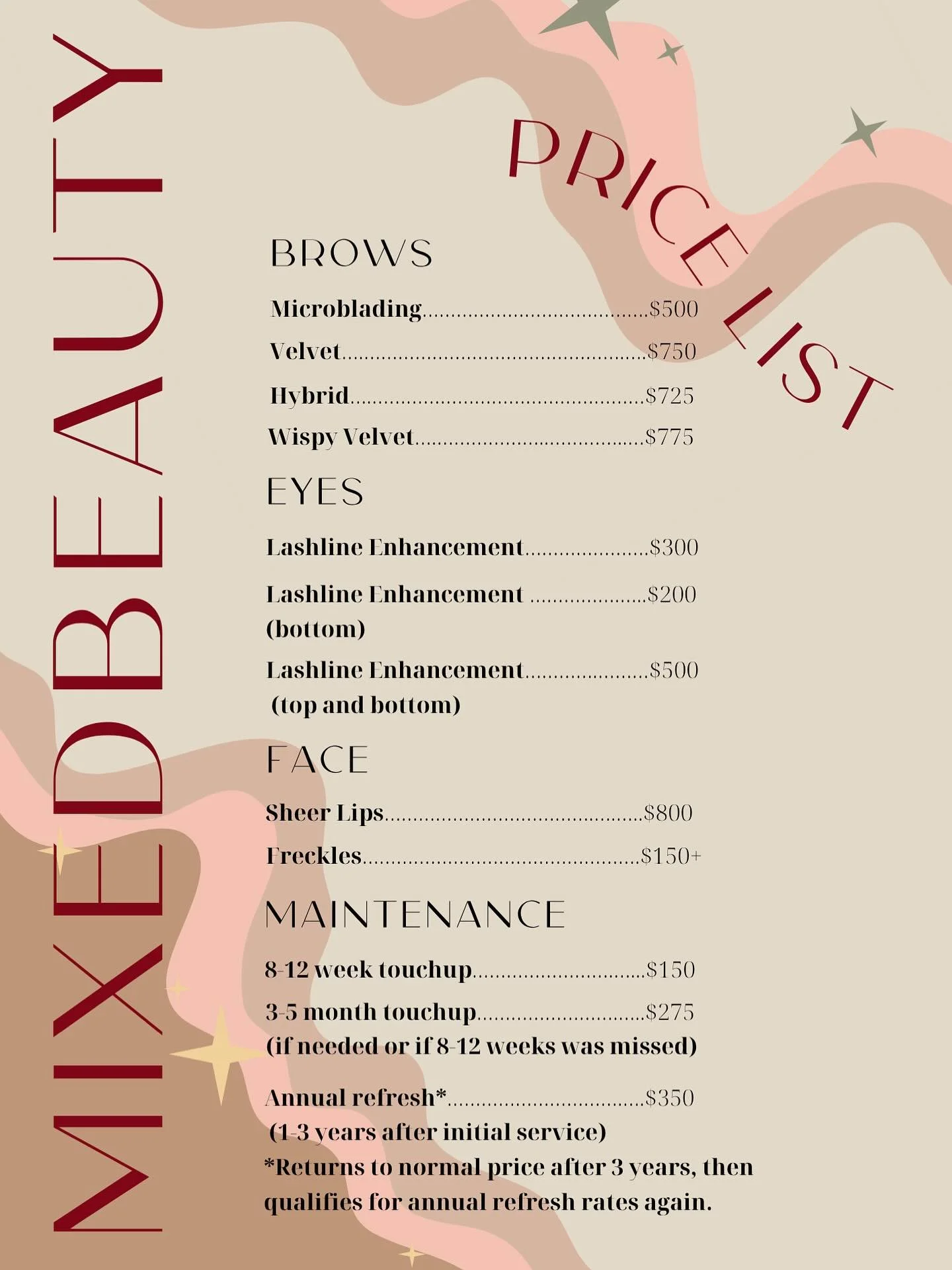 ✨ Updated Pricing List ✨
Same prices, just a fresh new look to match my brand 🌻
Now everything&rsquo;s in one easy spot for you!