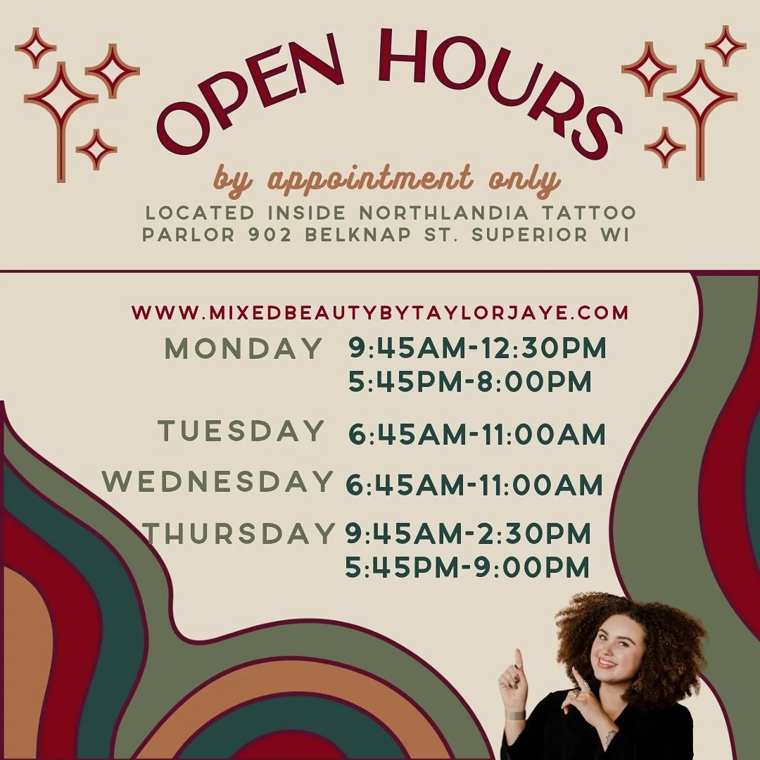 Updated hours!! I asked, you answered &mdash;and it turns out a lot of you are early birds (probably because you can&rsquo;t have caffeine before appointments 😉) and love getting in before work or right after school drop-off. I also heard how import