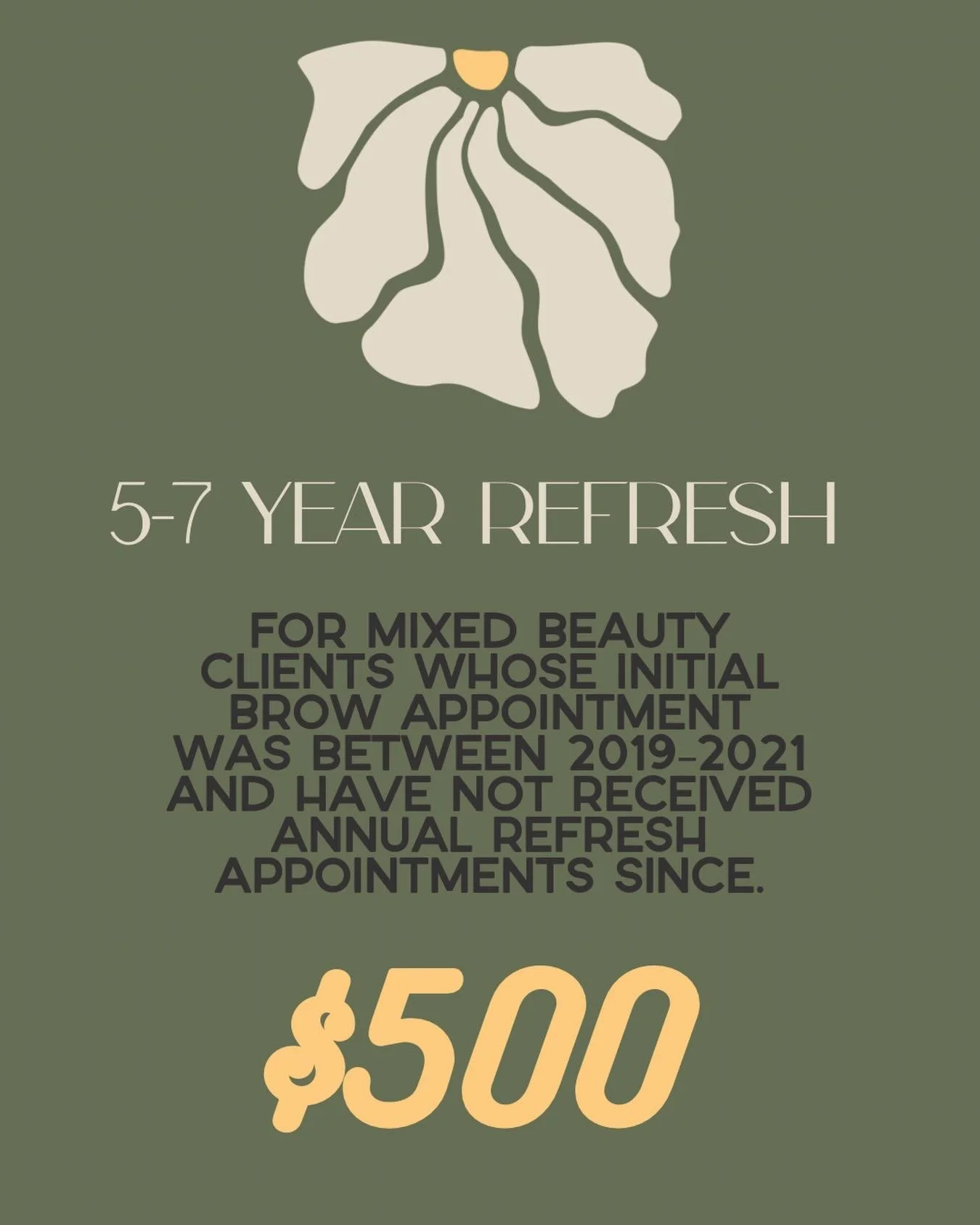NEW SERVICE ALERT 💛 

This year I realized something really special&hellip; we are growing together! 

Some of my very first Mixed Beauty clients from 2019&ndash;2021 are now reaching the point of needing their first major brow refresh after years o