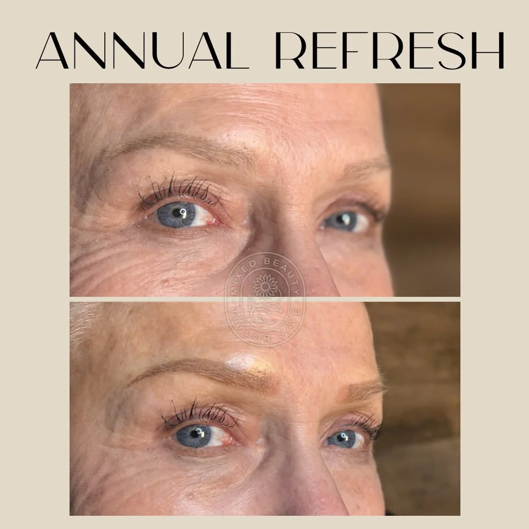 Annual refresh for this beauty ✨ (it&rsquo;s technically been two years) 

For many clients, between one and two years is the perfect time to refresh your brows before the color fades too much. A good rule of thumb? When you start feeling like you ne