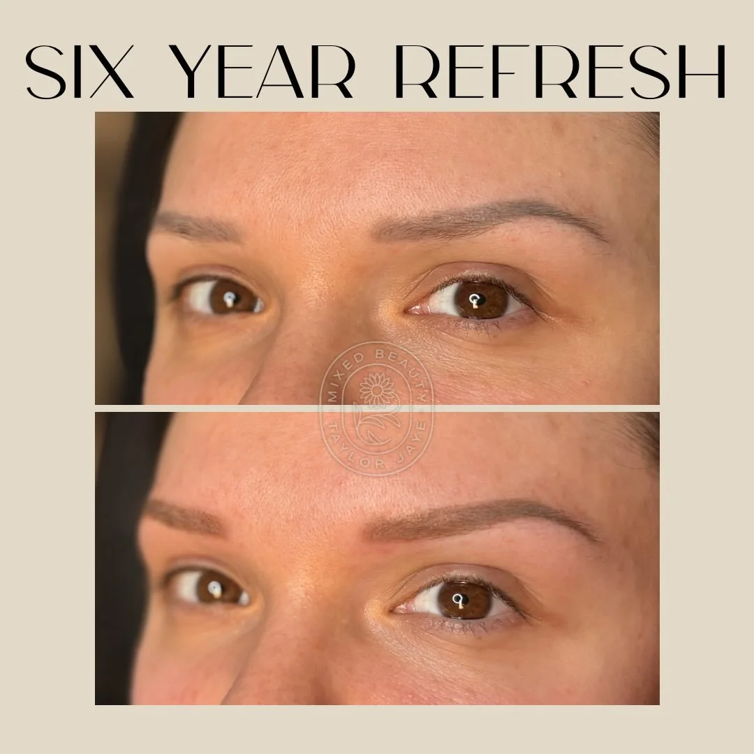 Obsessed with this beautiful soft transformation ✨

This client got her brows done by me back in 2020 and has loved how softly they&rsquo;ve faded over the years! With her wedding coming up this year, she wanted to refresh them before they faded any 