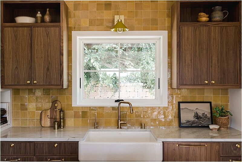 Farmhouse Sink. Designer Kitchen Cabinets.
