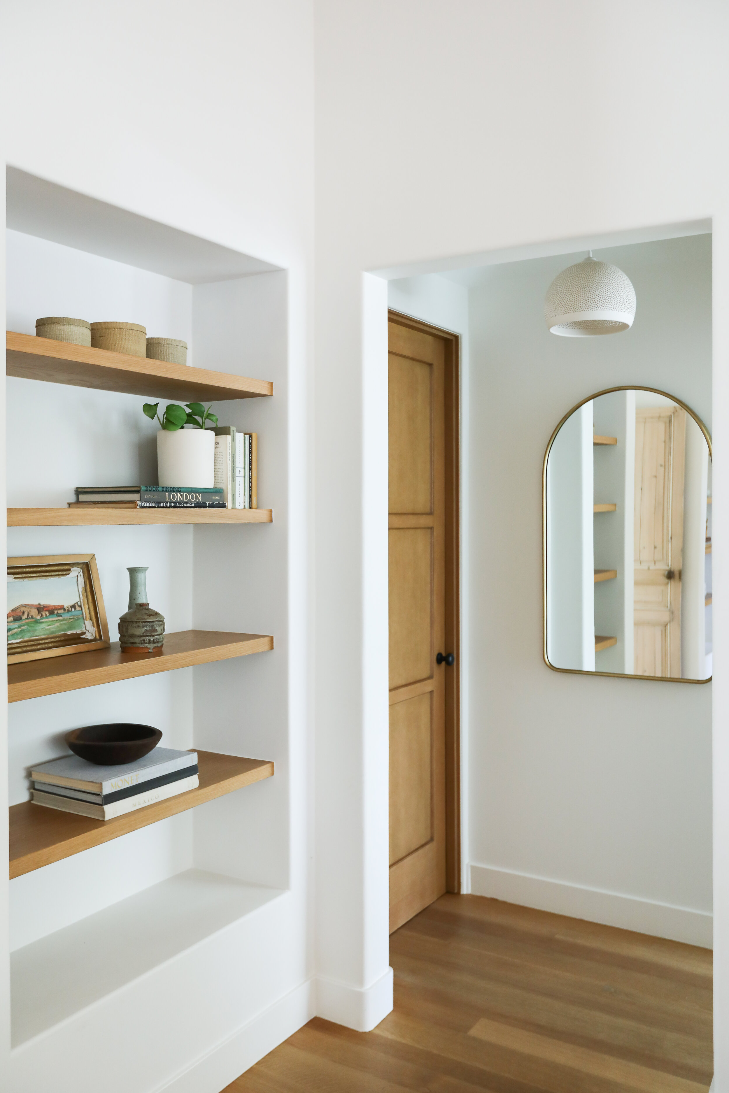 Architectural Nook. Custom Built-in Shelving. Custom Home Silverlake.