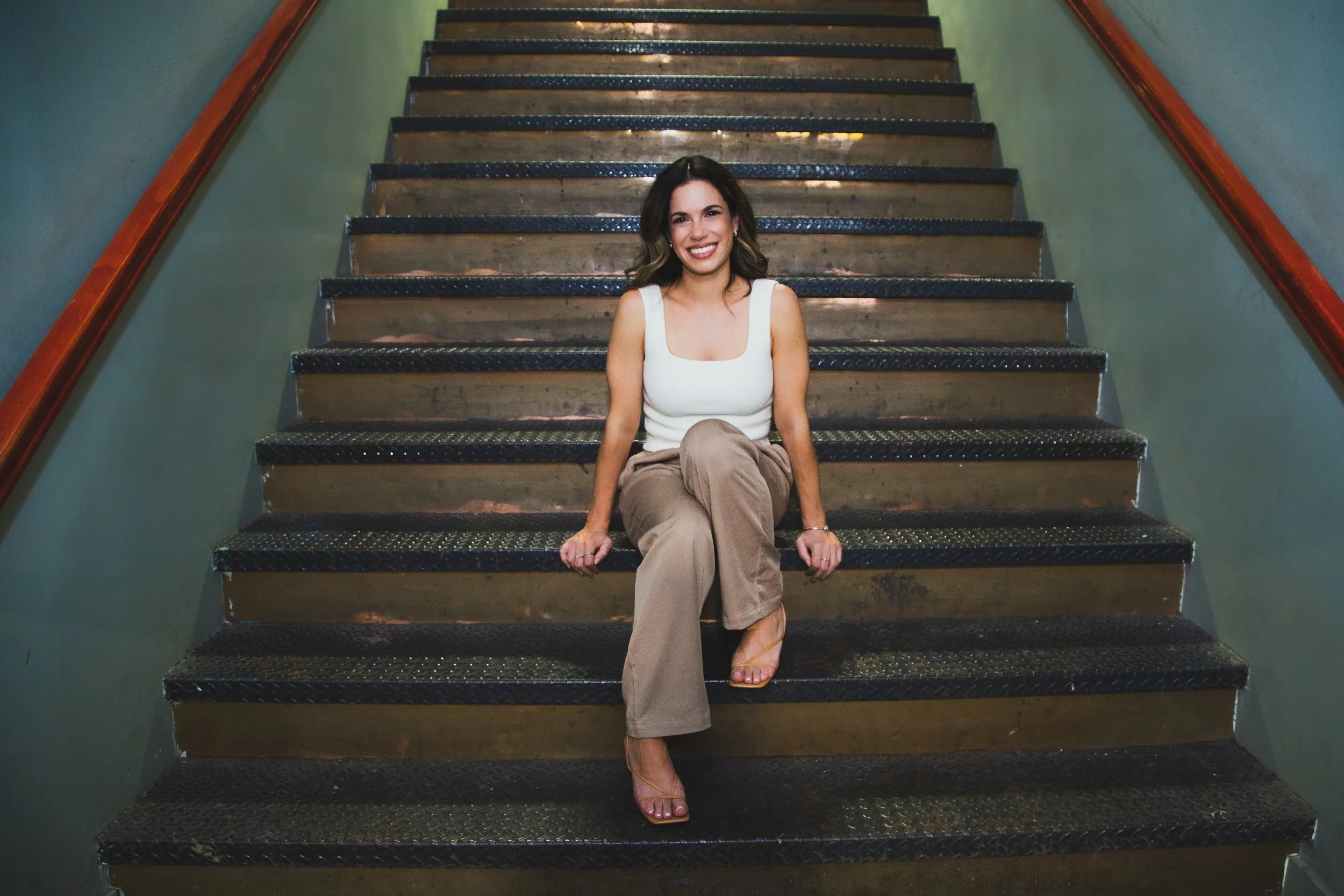 Ashley on the stairs
