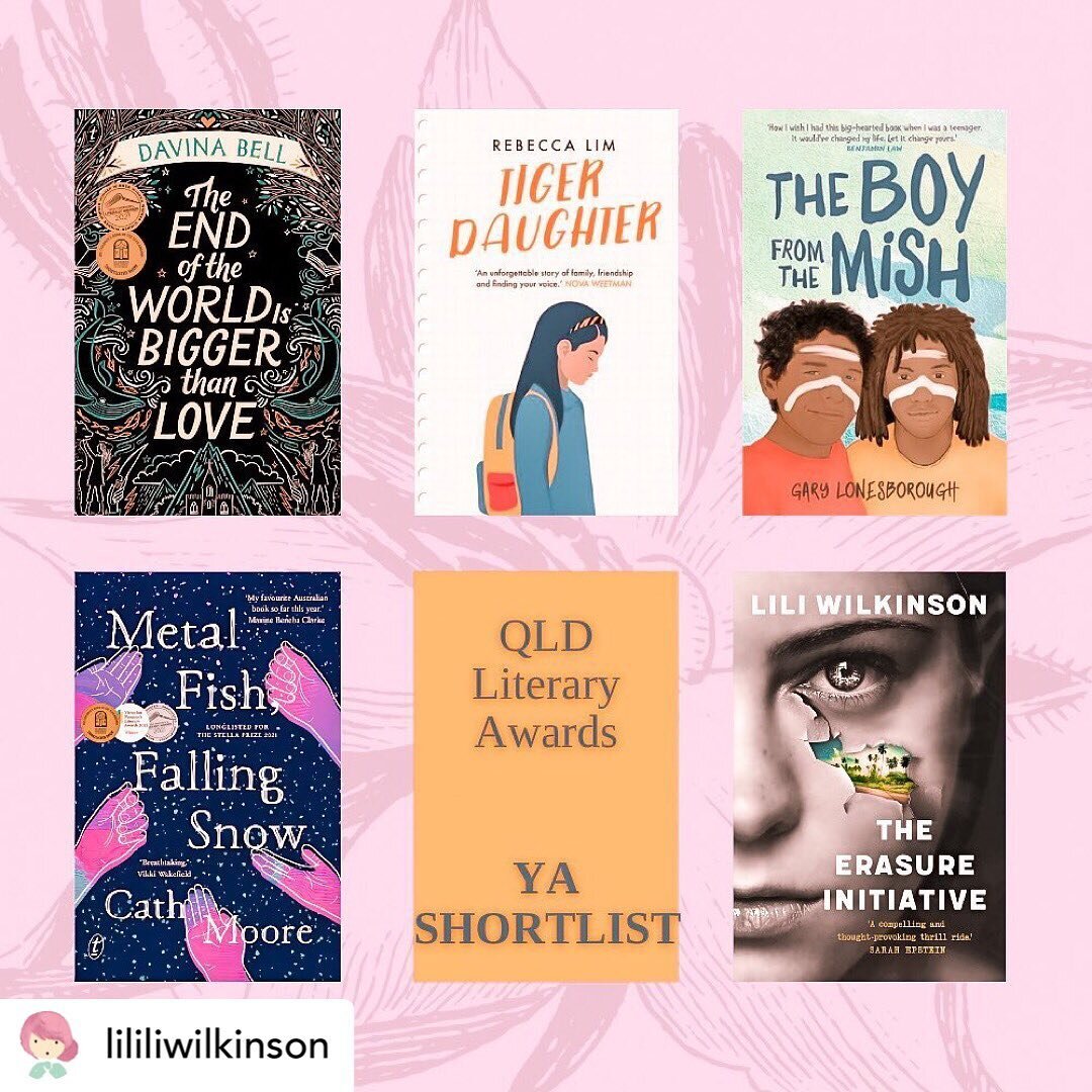 Posted @withregram &bull; @lililiwilkinson What an incredible honour to be shortlisted alongside some of my very favourite books from the last year! Massive thanks to @QldLitAwardw and @slqld 💕✨💕✨

#qldlitawards #davinabell #rebeccalim #garylonesbo