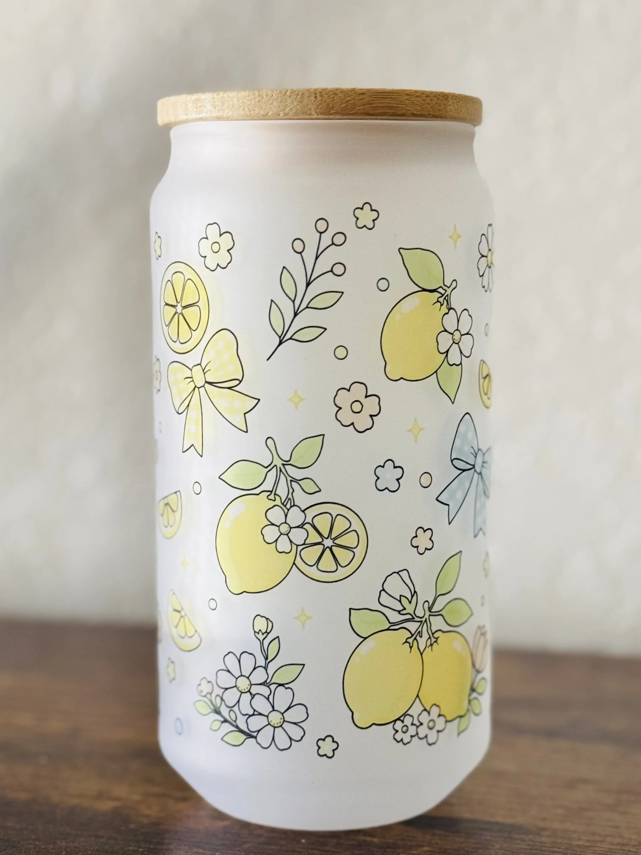 Lemon Glass Cup: Frosted Tumbler