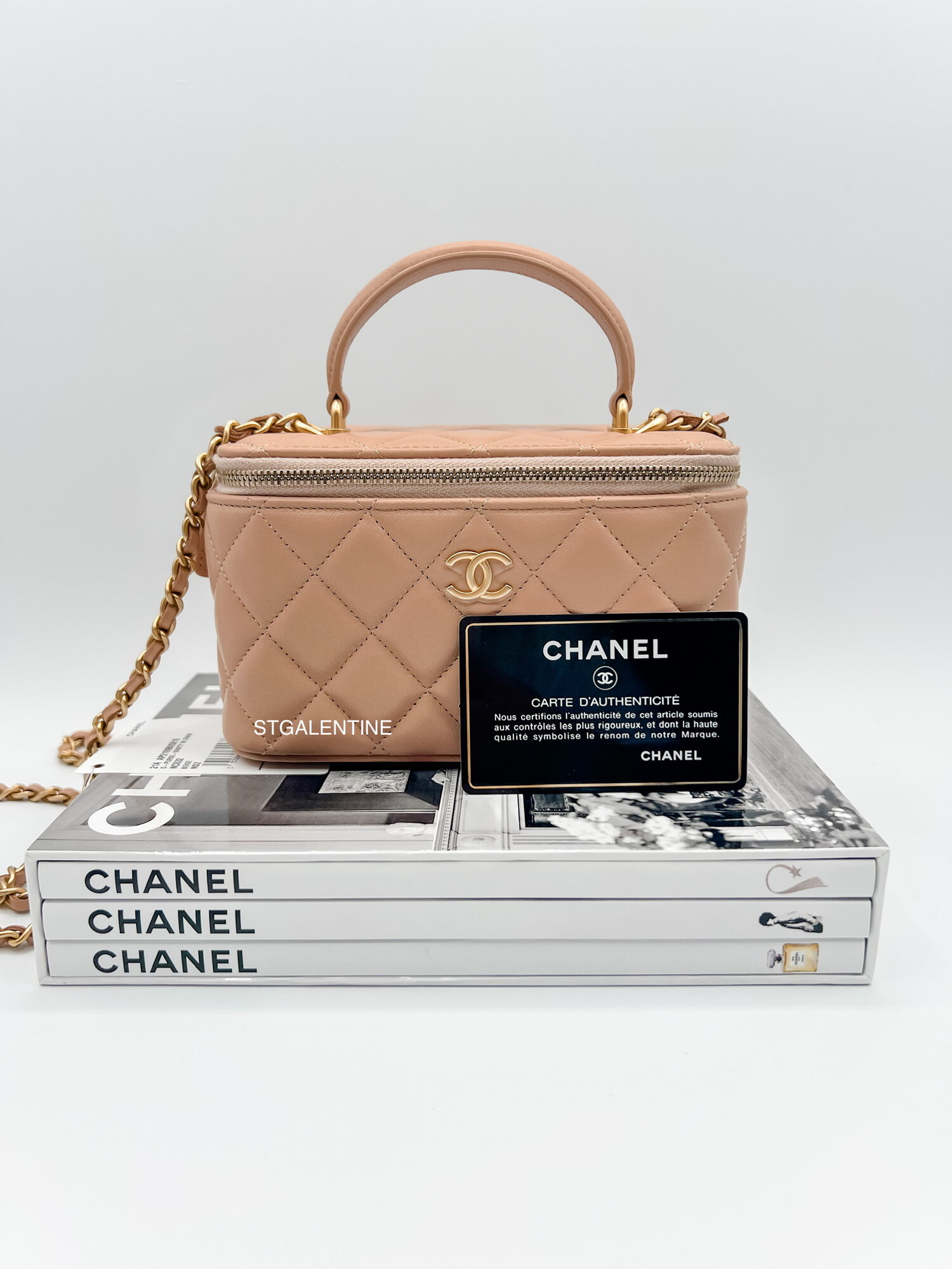 Chanel Vanity Bag with Top Handle (Beige) — St Galentine