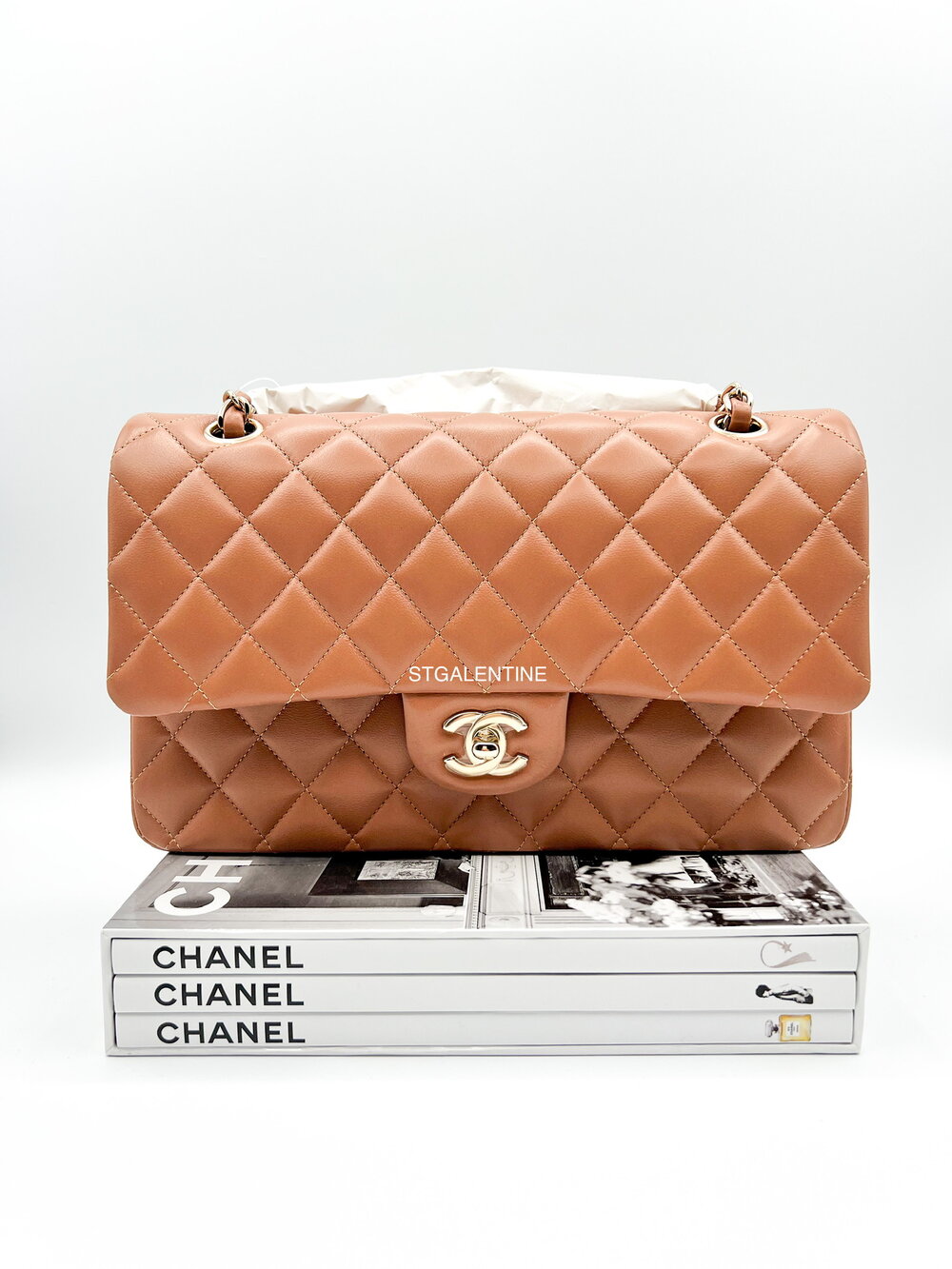 Chanel Dark Pink Quilted Shiny Grained Calfskin Medium Classic