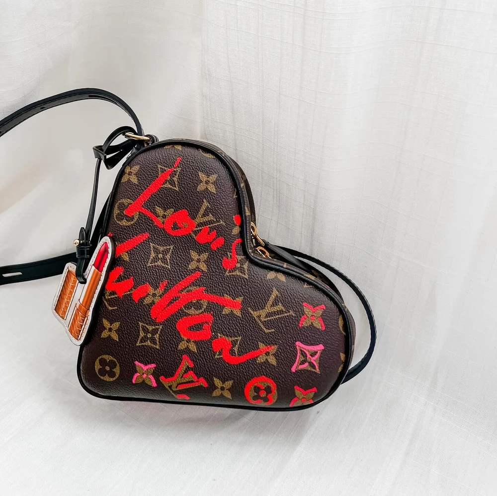 vuitton red heart bag