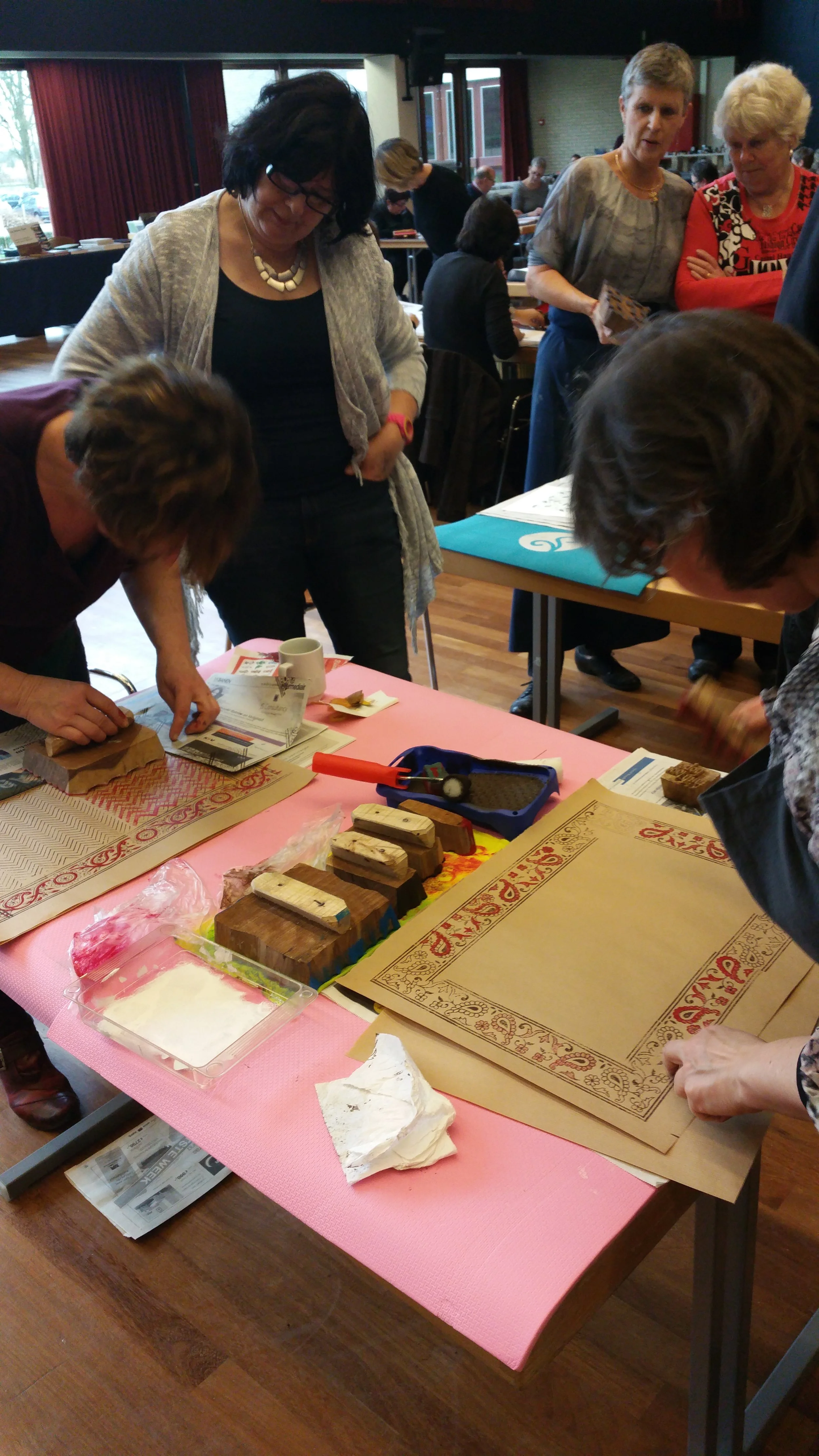 Workshops blockprint Scriptores Oostmalle (B), februari 2016