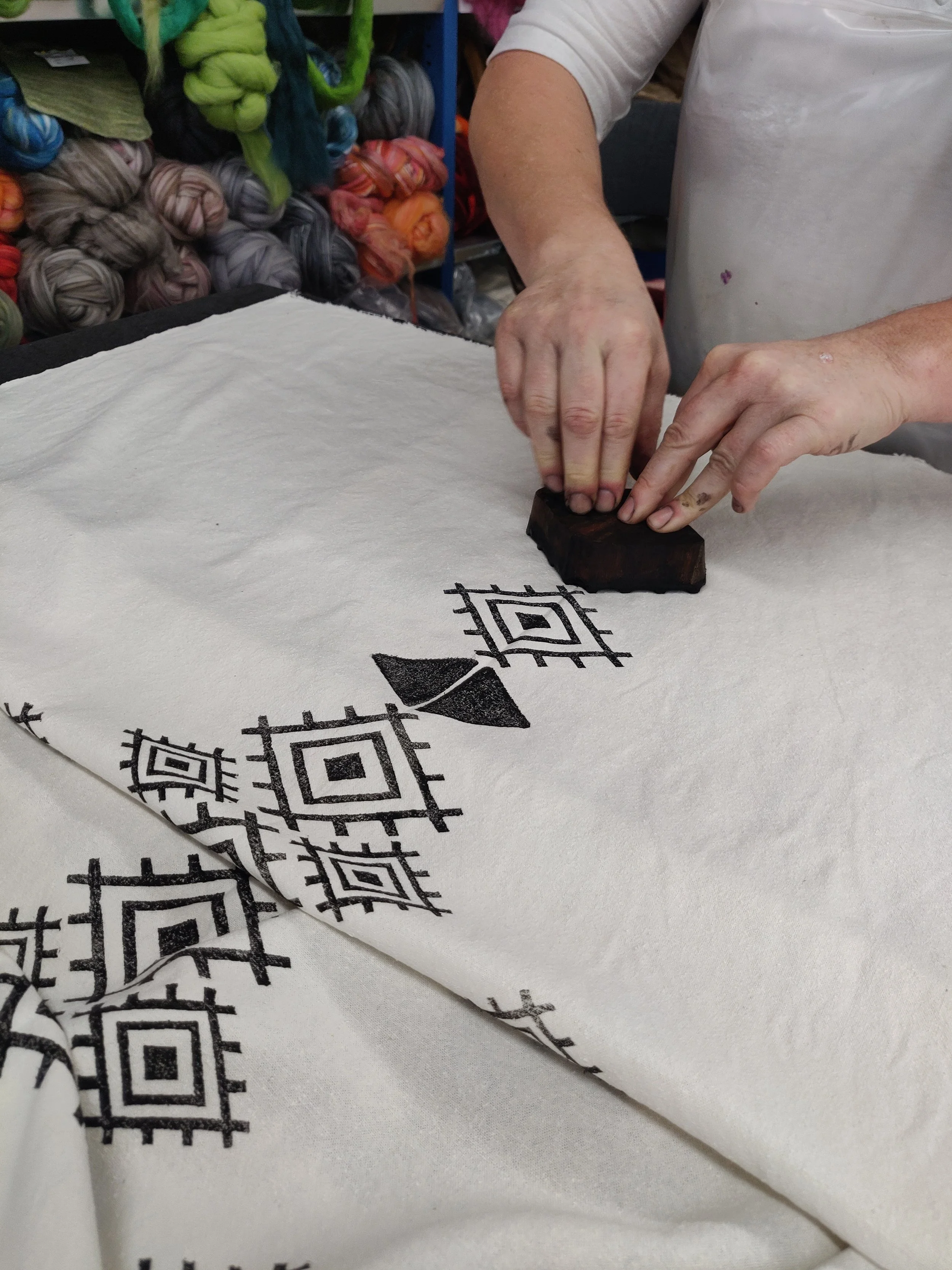 Masterclass blockprint Vrouw Wolle Essen (B), oktober 2020