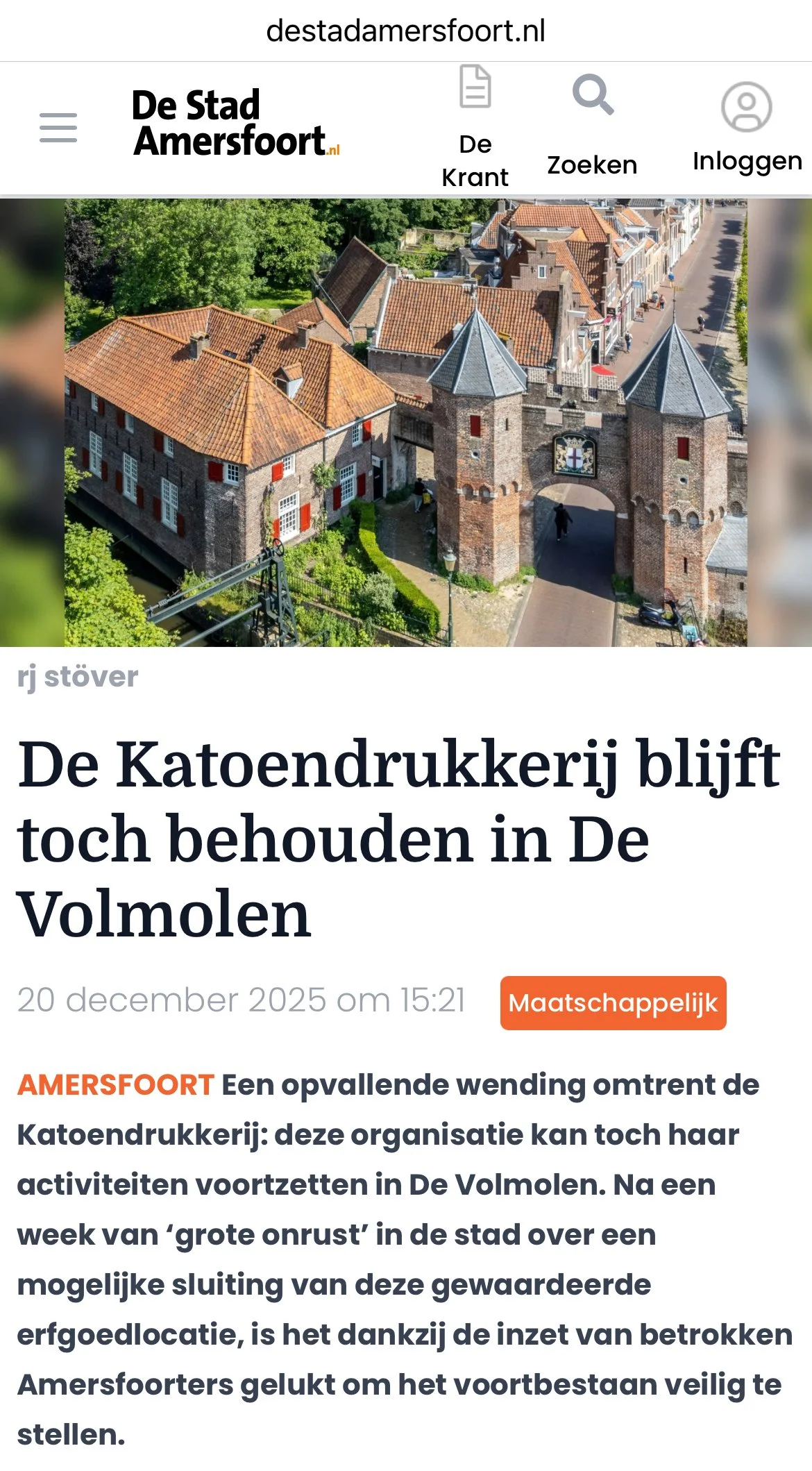 De Stad Amersfoort, 20 december 2025