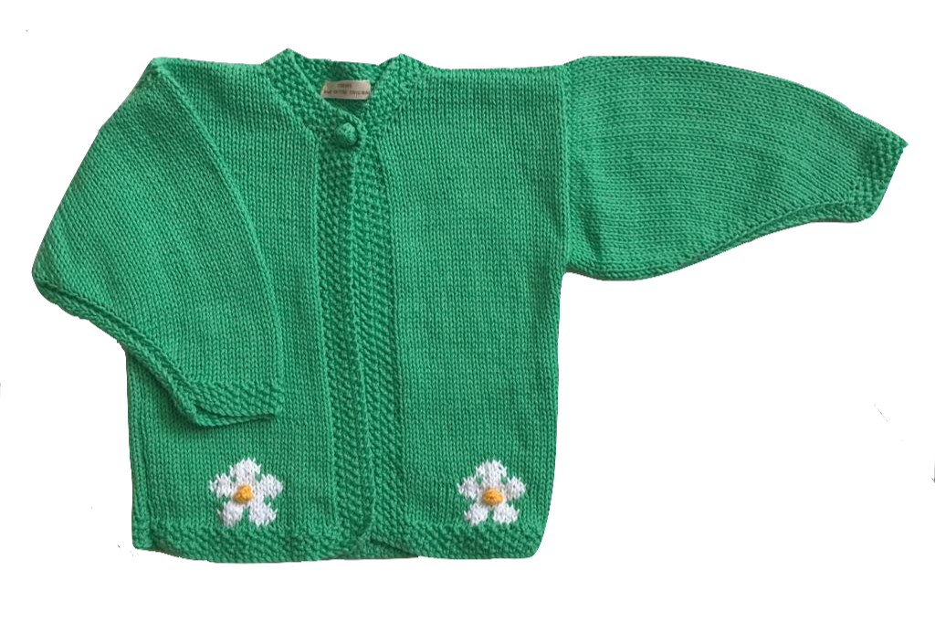 White Pansy Cardigan