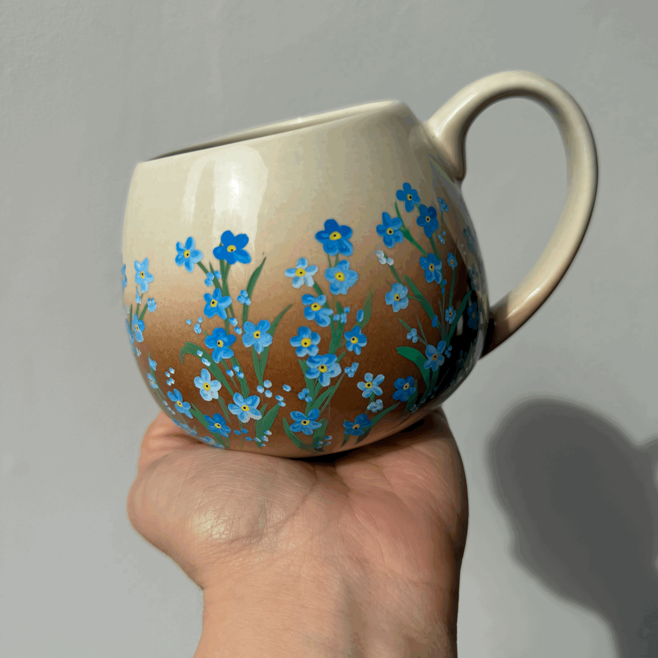 Hand Painted Forget-me-not Ceramic Mug