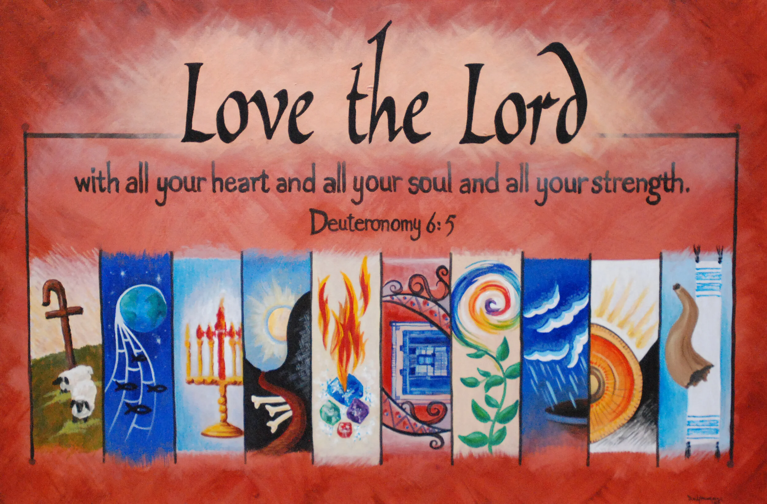 Each verse is illustrated in the sections below. This was a commissioned piece.