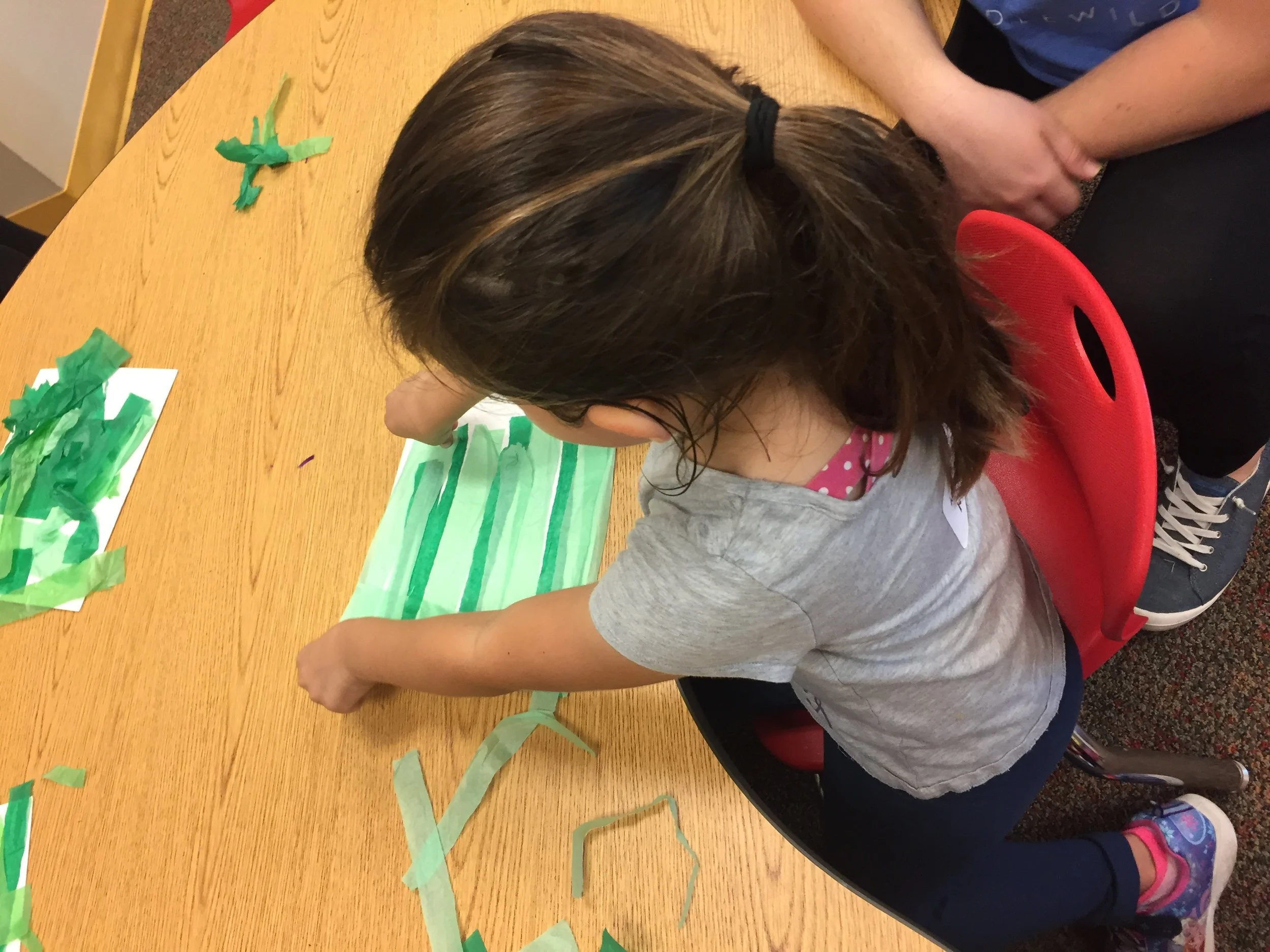 Foster Children's workshop creating their little birds.