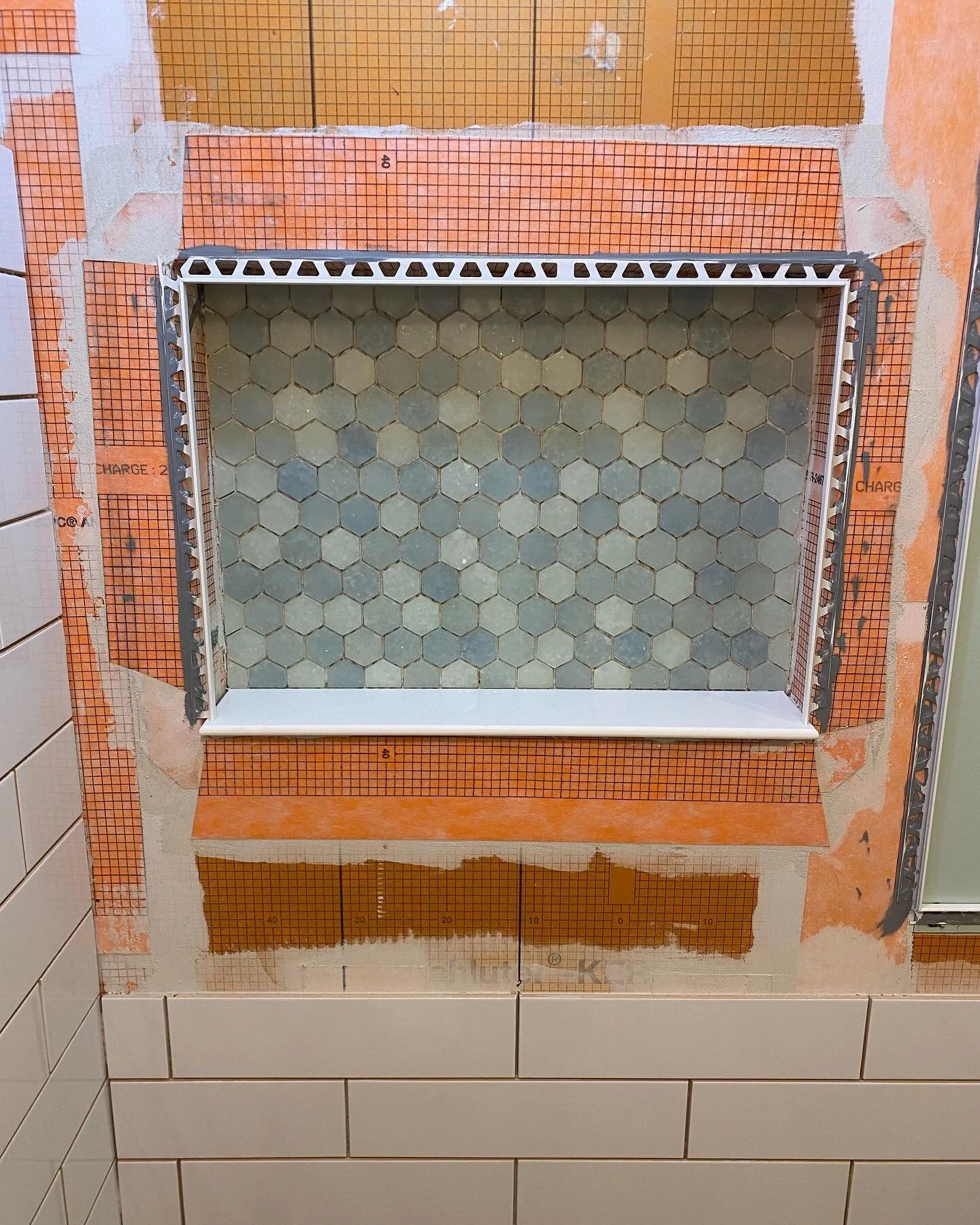 Check out this fun accent tile for the back of this shower cubby on our latest bathroom remodel!
#lnk #lincolnne #sewardne #remodeling #homeimprovement #carpentry #smallbusiness #familyowned