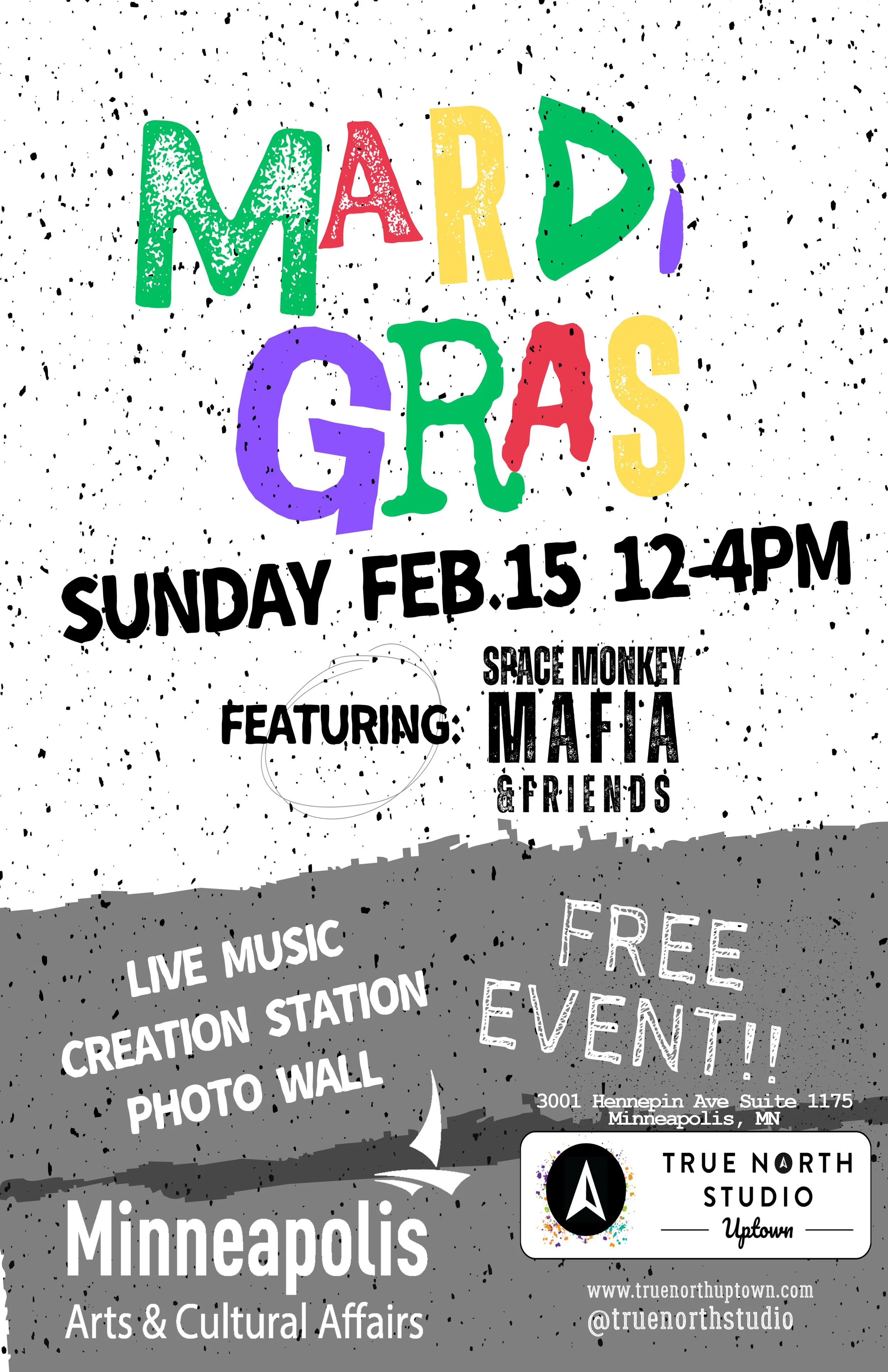 Mardi Gras pARTy at True North Studio