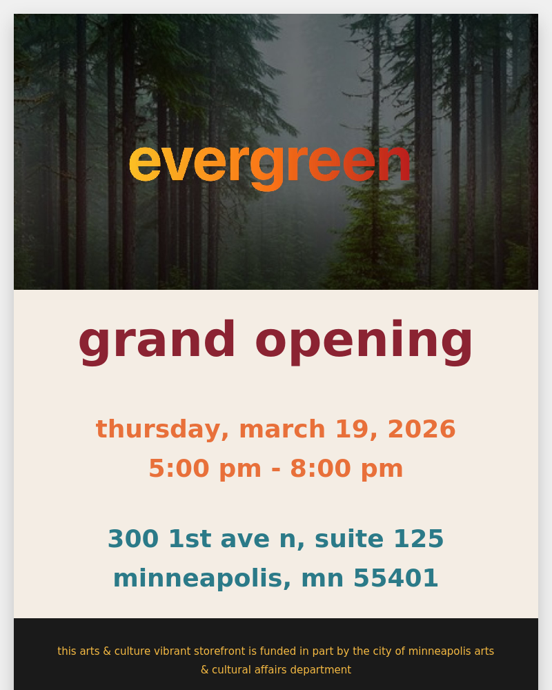 Grand opening of Evergreen Studios