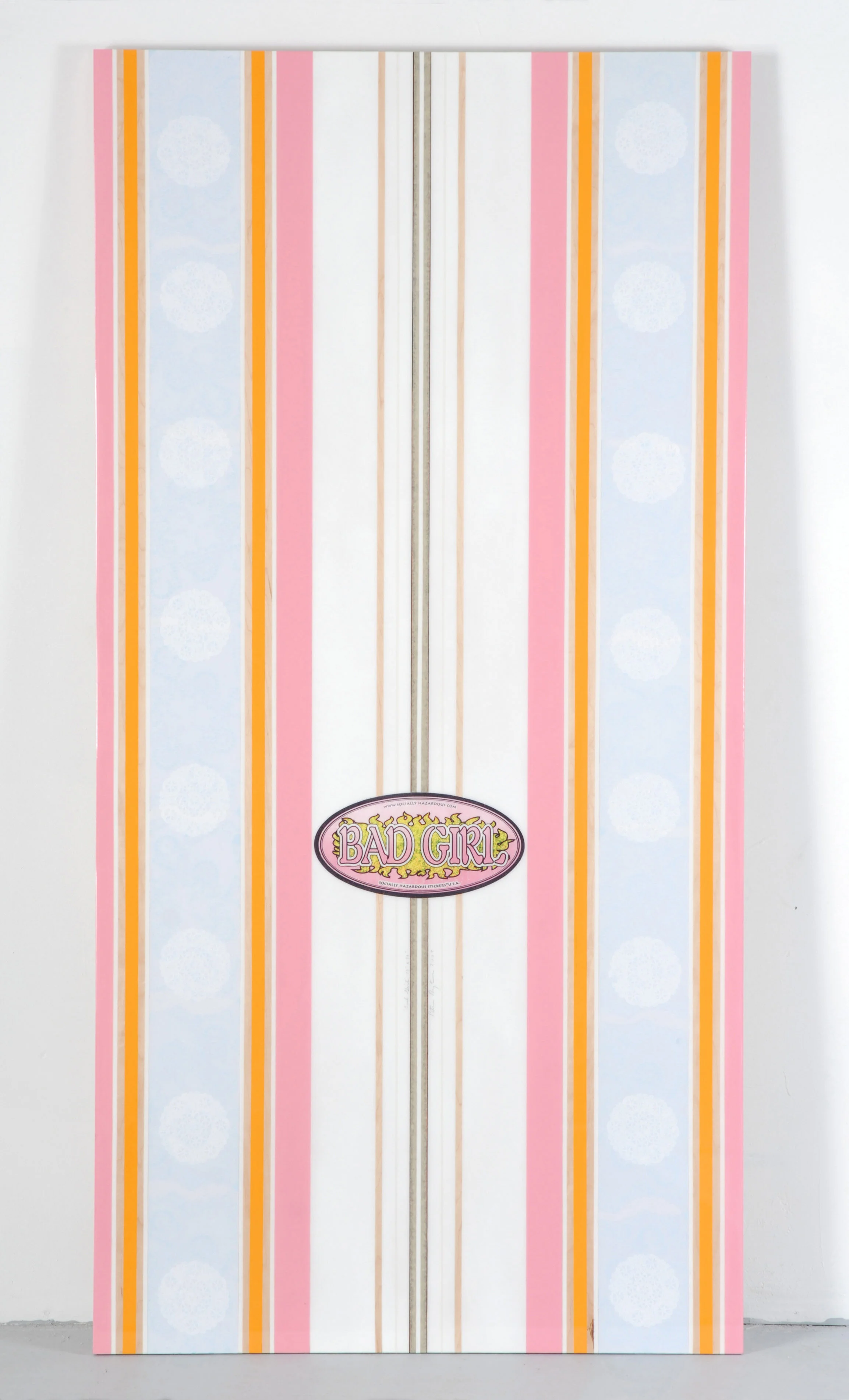 “Bad Girl # 1 Joey” oil, acrylic, paper and resin on panel 72'' x 36'' 2008