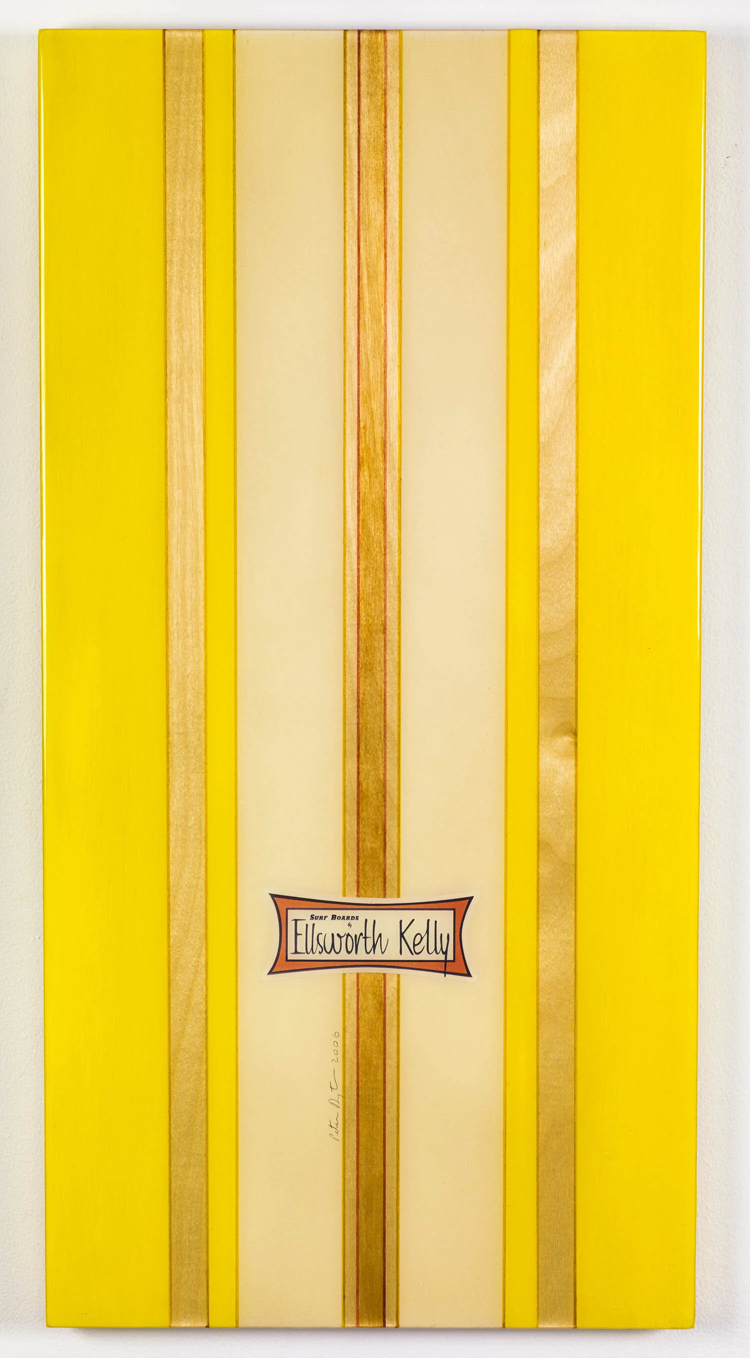 “Ellsworth Kelly # 3 ''Come on Out''” oil, acrylic, paper, spray enamel with resin on birch plywood 24'' x 12'' 2006