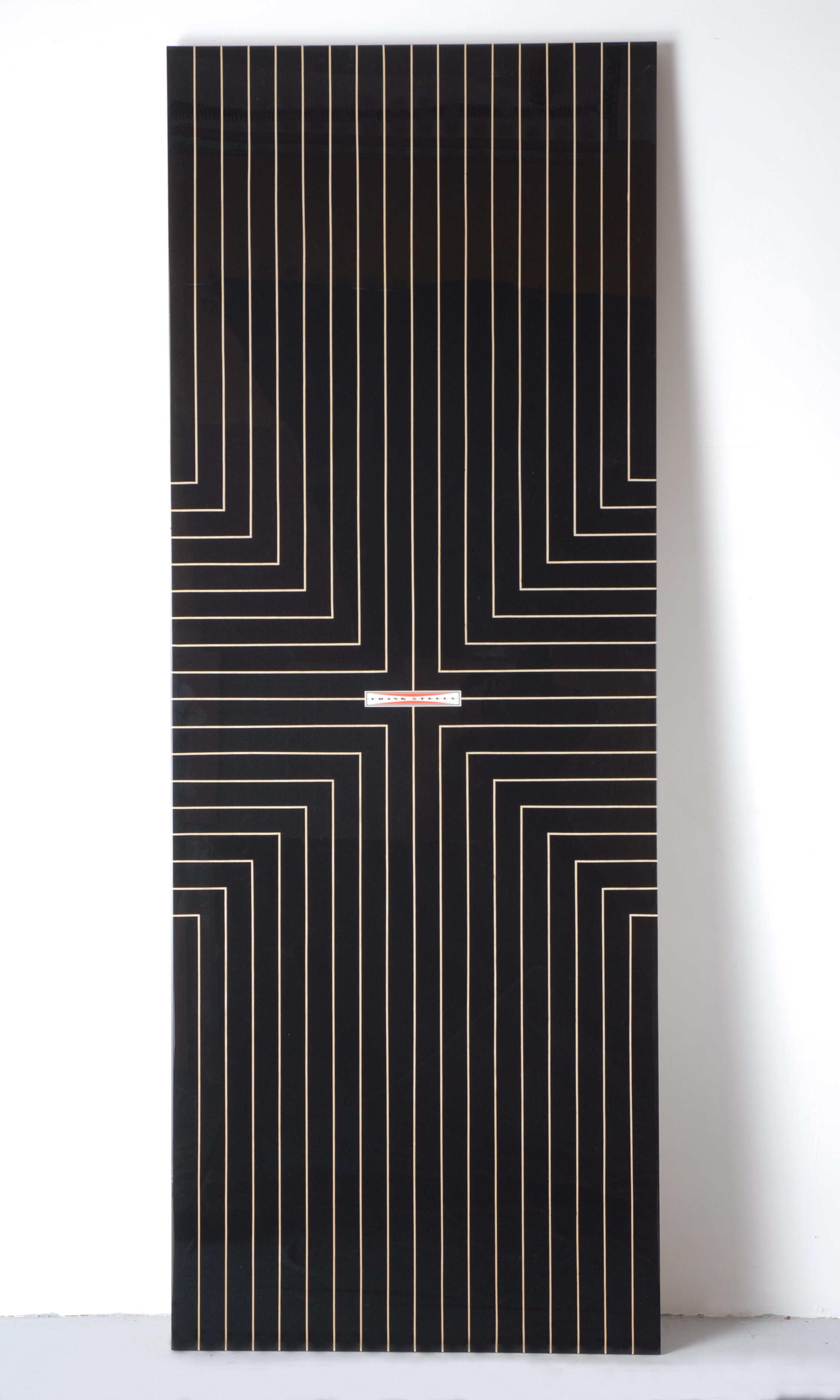 “Stella # 16 Boss Beat” acrylic and paper decal on plywood with resin 96'' x 36'' 2007