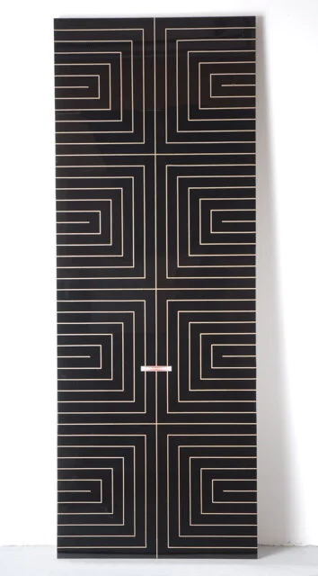 “Stella # 20 Bombora” acrylic and paper decal on plywood with resin 96'' x 36'' 2008