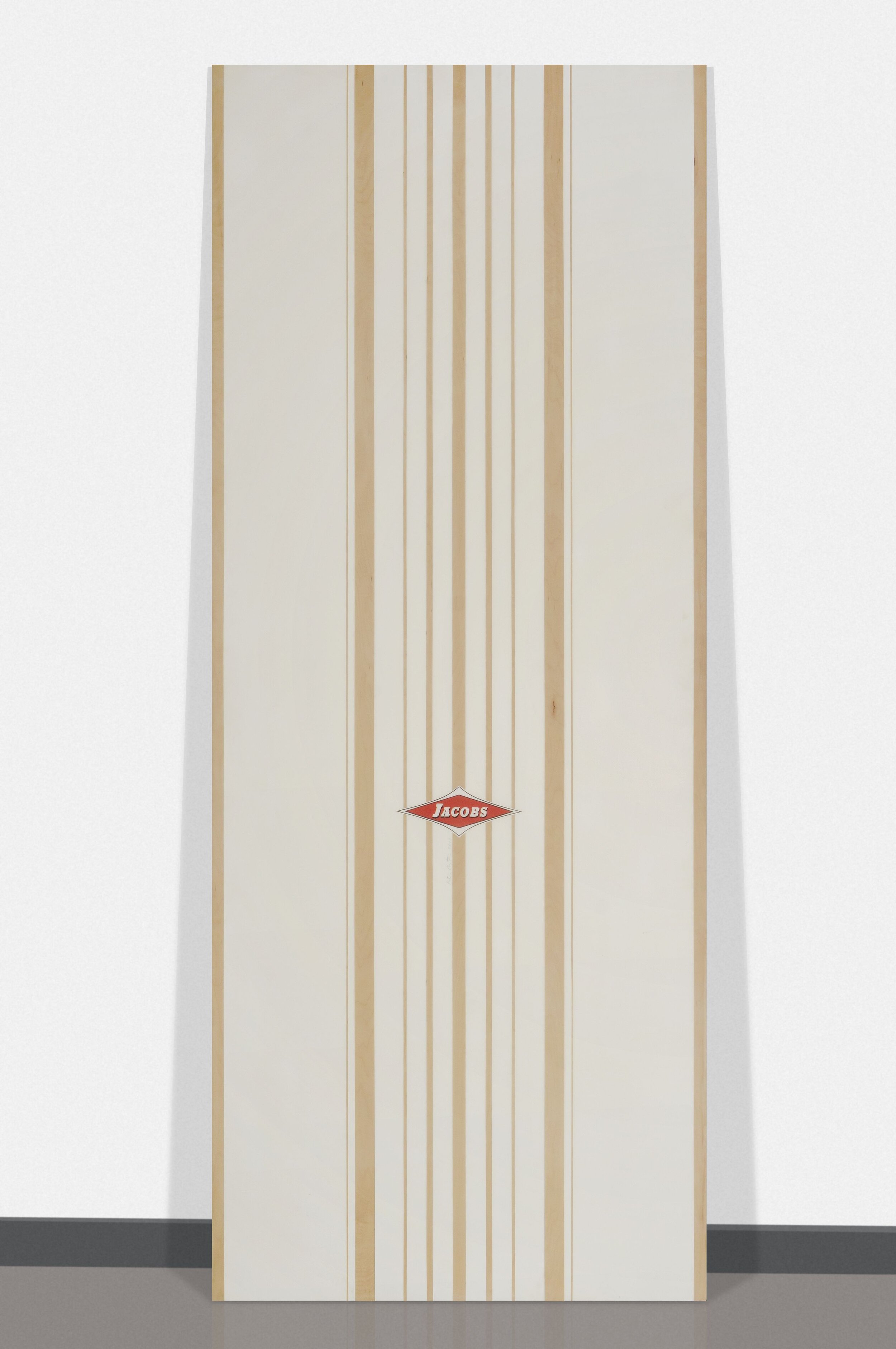 “Jacobs # 16” gesso and paper decal on panel with resin 84'' x 32'' 2011