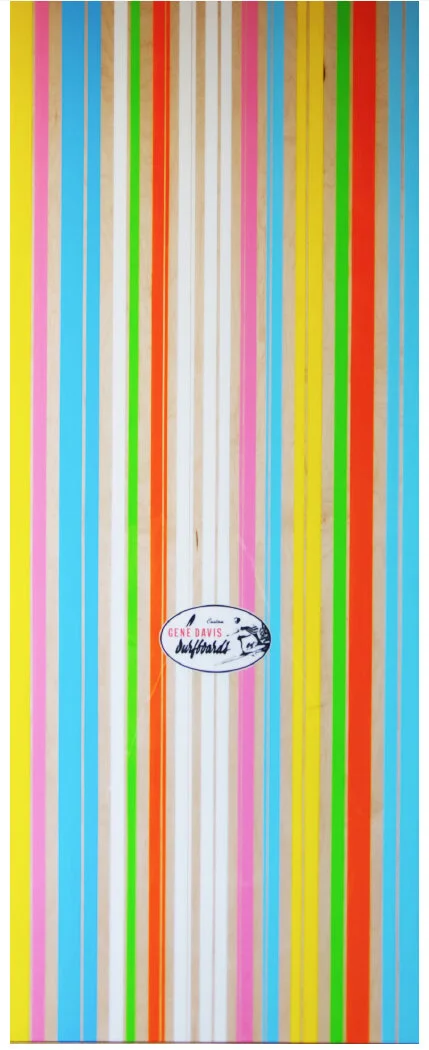 “Gene Davis # 4 Fuel Injection ” oil, acrylic, paper, spray enamel with resin on birch plywood 80'' x 32'' 2010