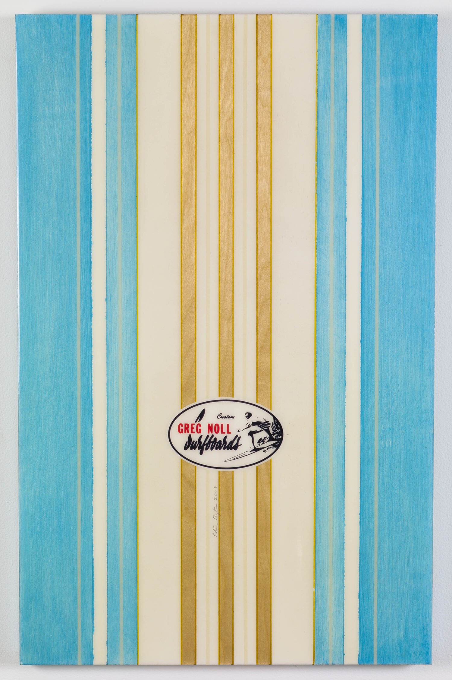 “Greg Noll # 6” oil, acrylic, paper, spray enamel with resin on birch plywood 17'' x 11'' 2007