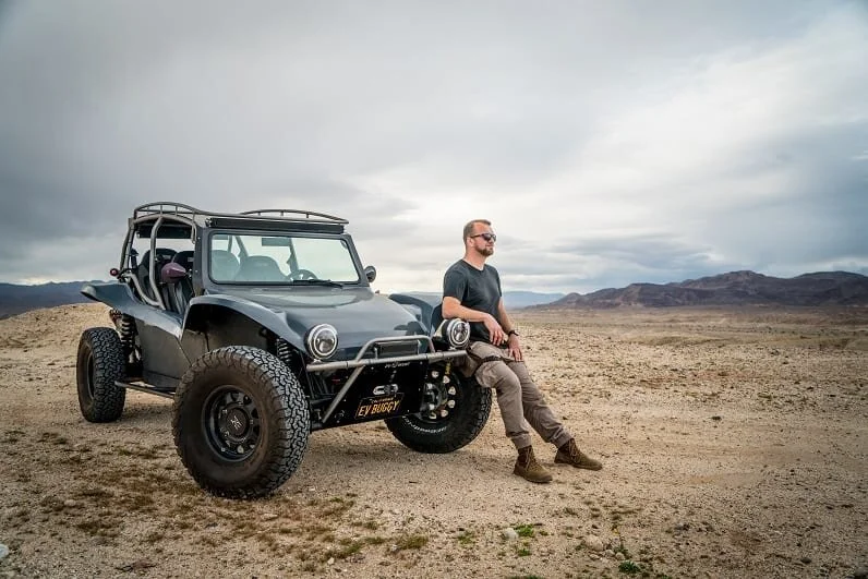 Tom 'Wookie' Ford's series "Hard Cell" drives the Tesla powered manx converted by Wonsley