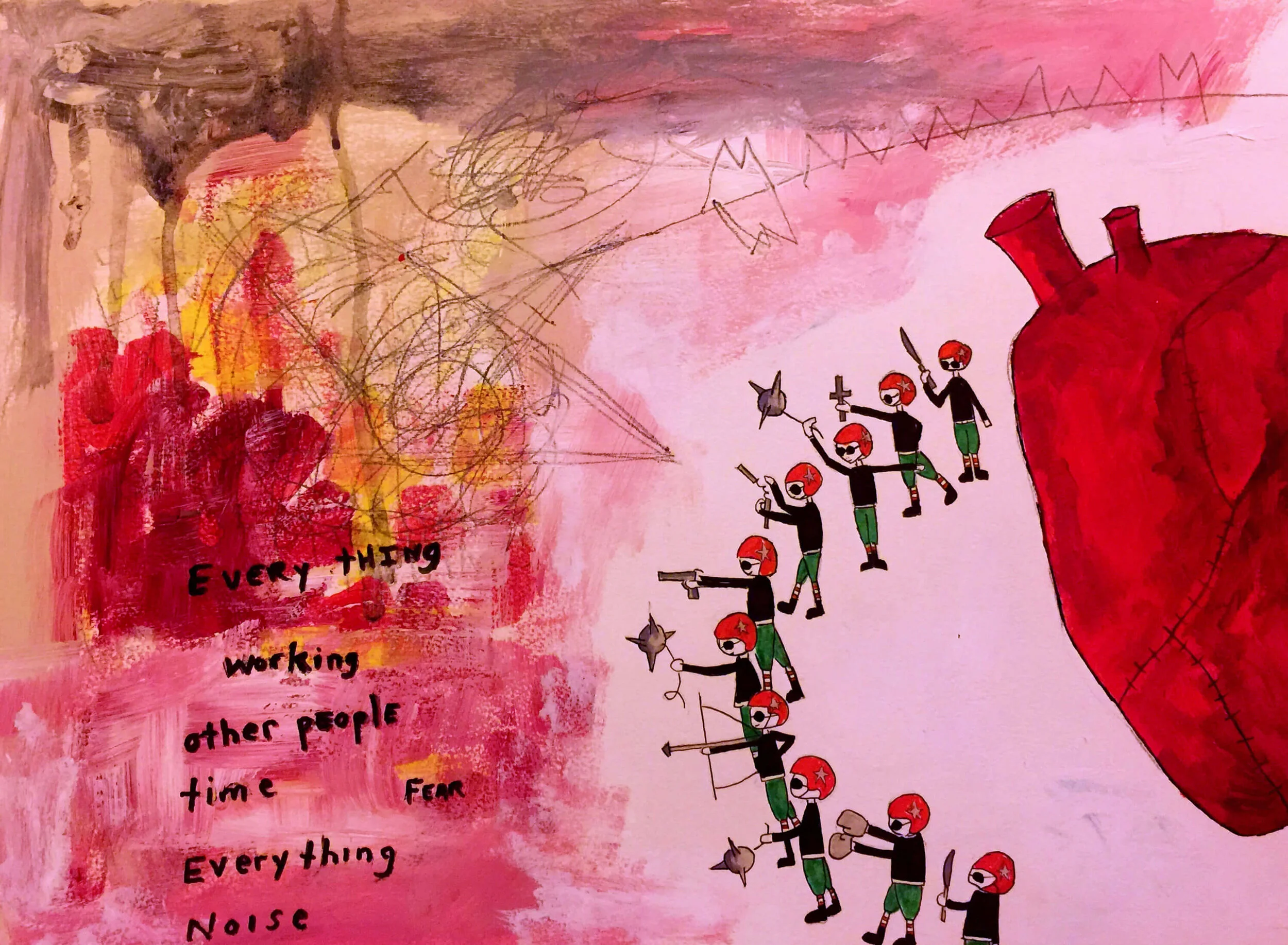 Protection From Everything, 20” x 15”, acrylic on paper, 2017-2018