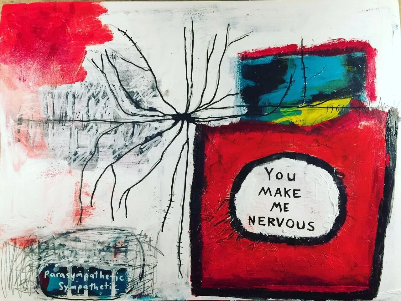 You Make Me Nervous, acrylic on paper, 2017-2018
