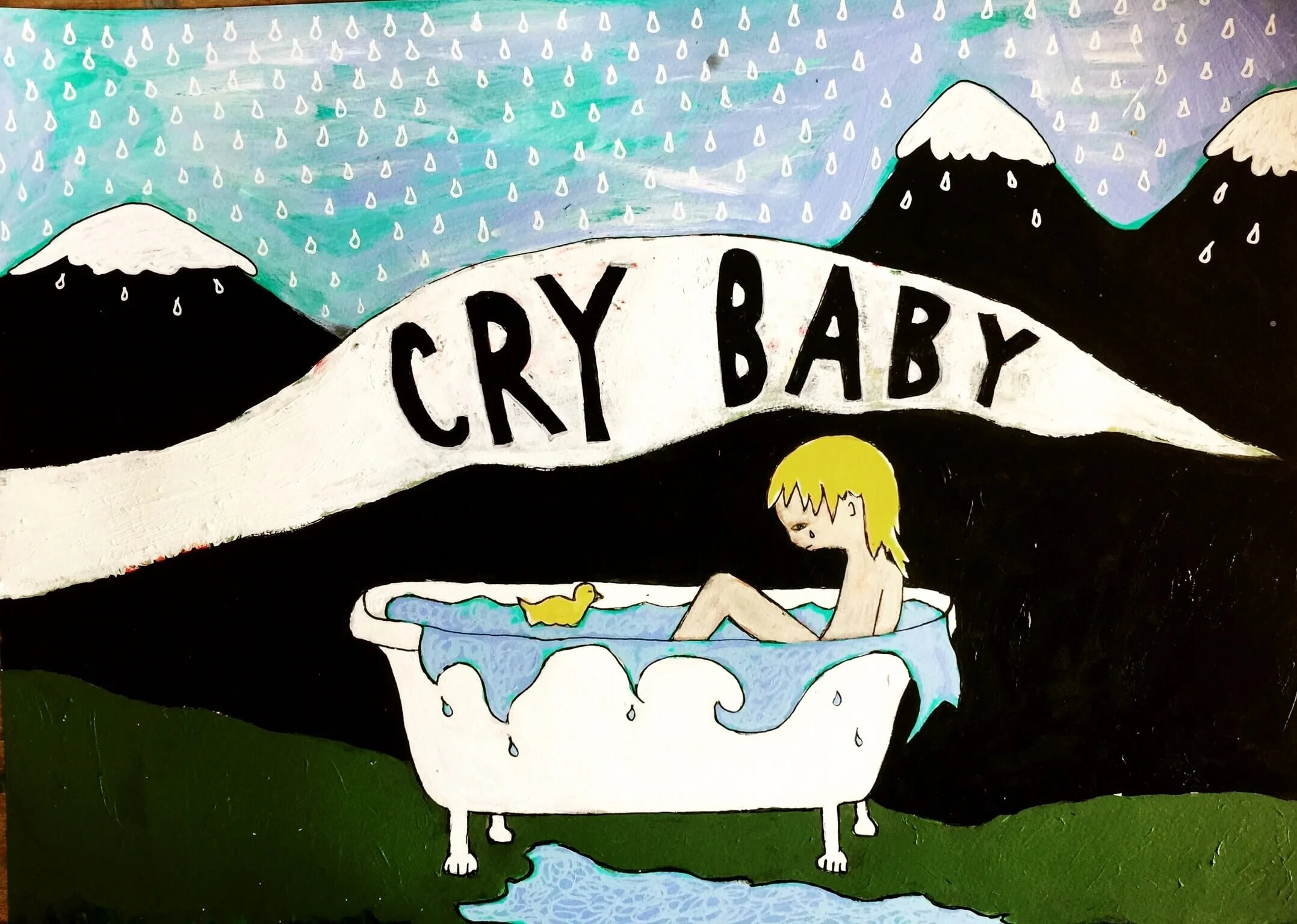 Cry Baby, 20” x 15”, acrylic on paper, 2017-2018