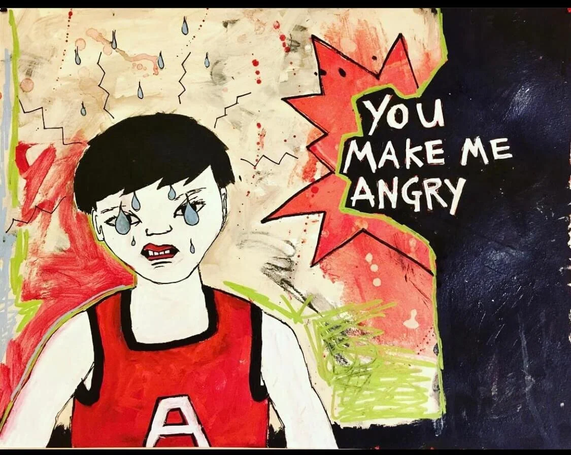 You Make Me Angry, 20” x 15”, acrylic on paper, 2017-2018