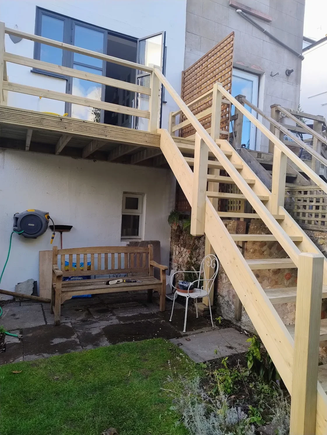 Soft wood balcony and staircase 
