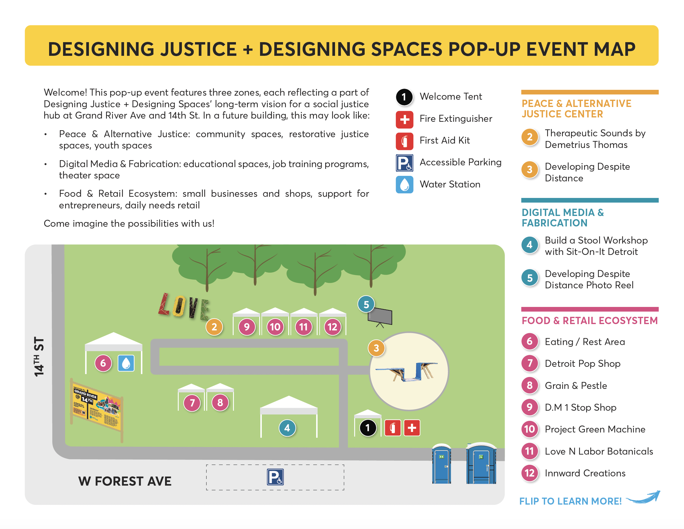 Event Map for the Grand River @ 14th community development project, created while working with Designing Justice + Designing Spaces
