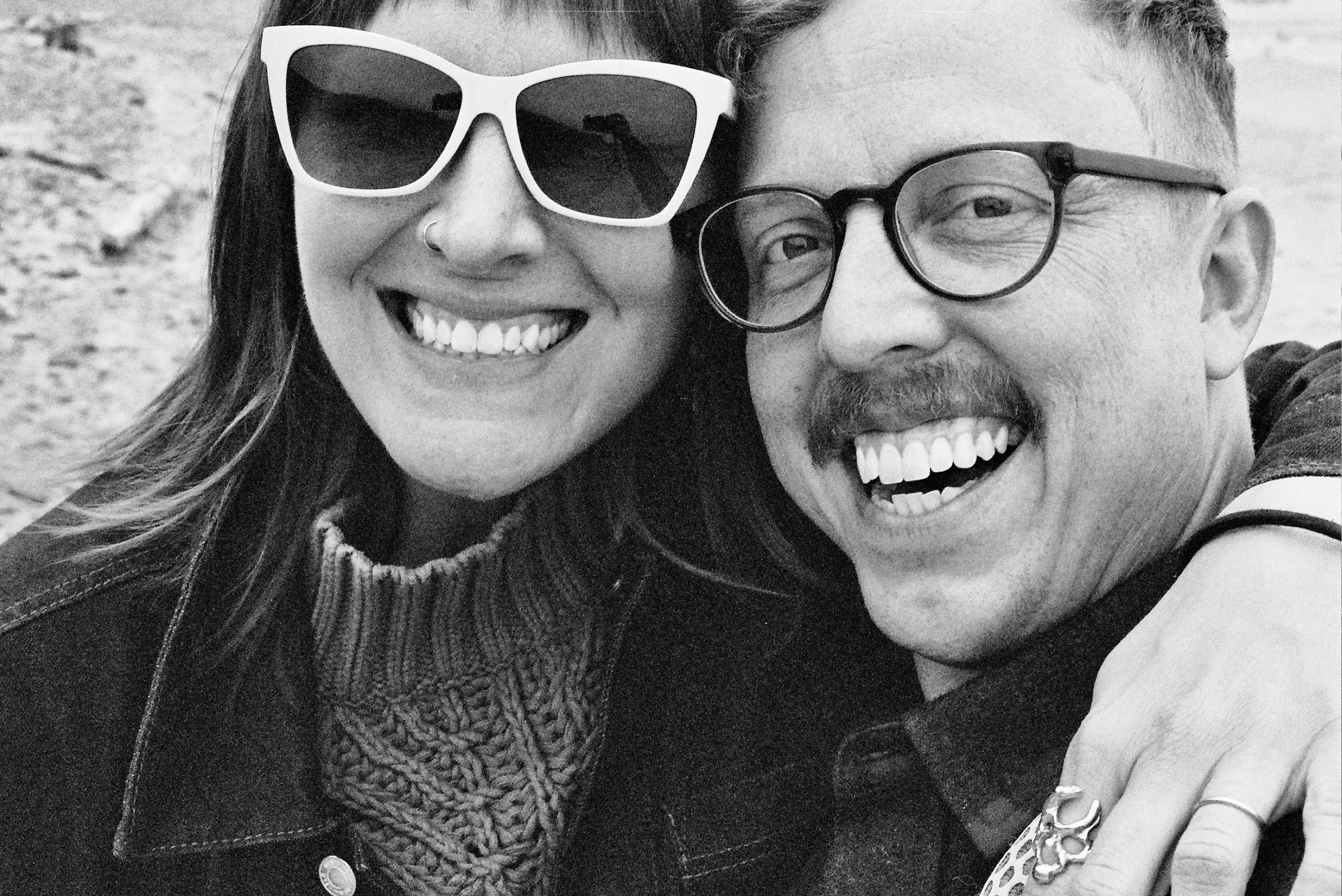 Blake and his muse walking the Oregon Coast.