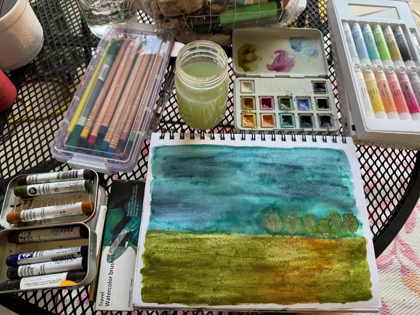 A little outside art time in this beautiful weather
