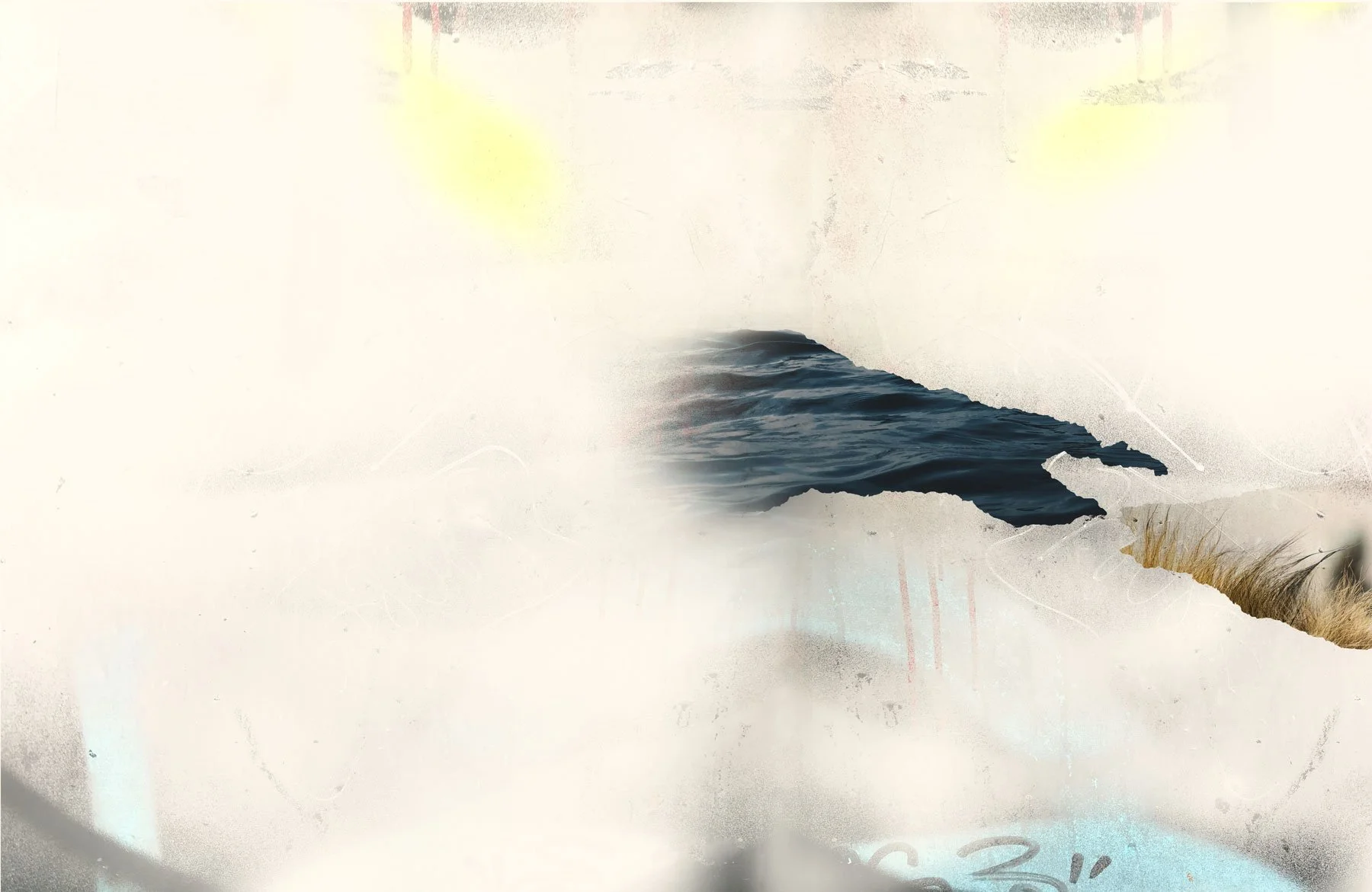 Collage voor omslagontwerp Blinde Hyena van Jos de Wit, grafisch ontwerp door Maarten Deckers.