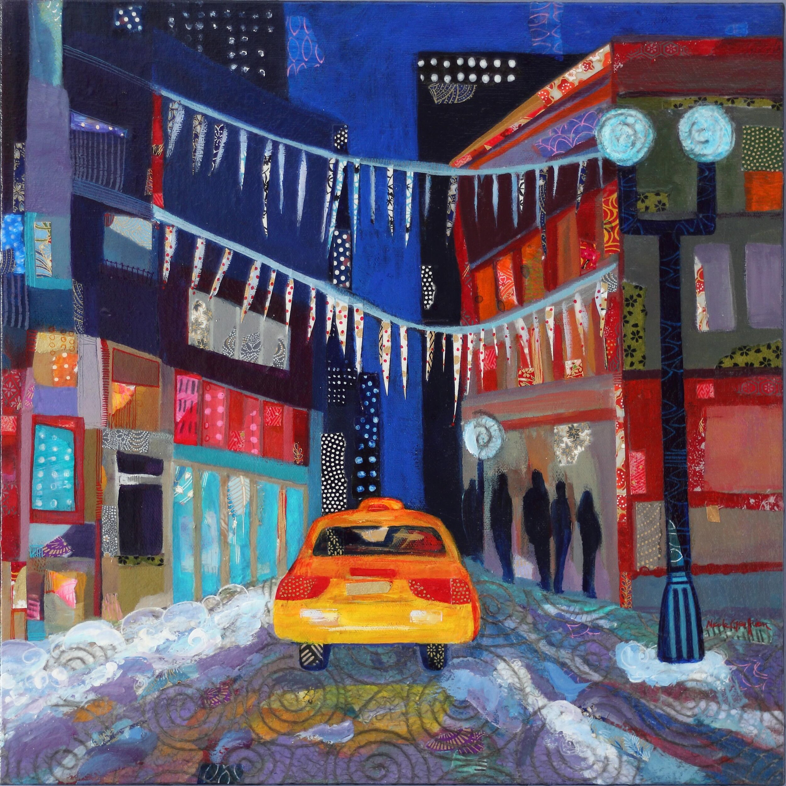 This winter&rsquo;s downtown scene was inspired by a picture I took after a great dinner and evening , coming back home. 
 
&quot;A night, downtown&quot;/
&quot;Une nuit, en ville&quot; 

16&quot;x16&quot;
Mixed medium on canvas 

#artcollector #down