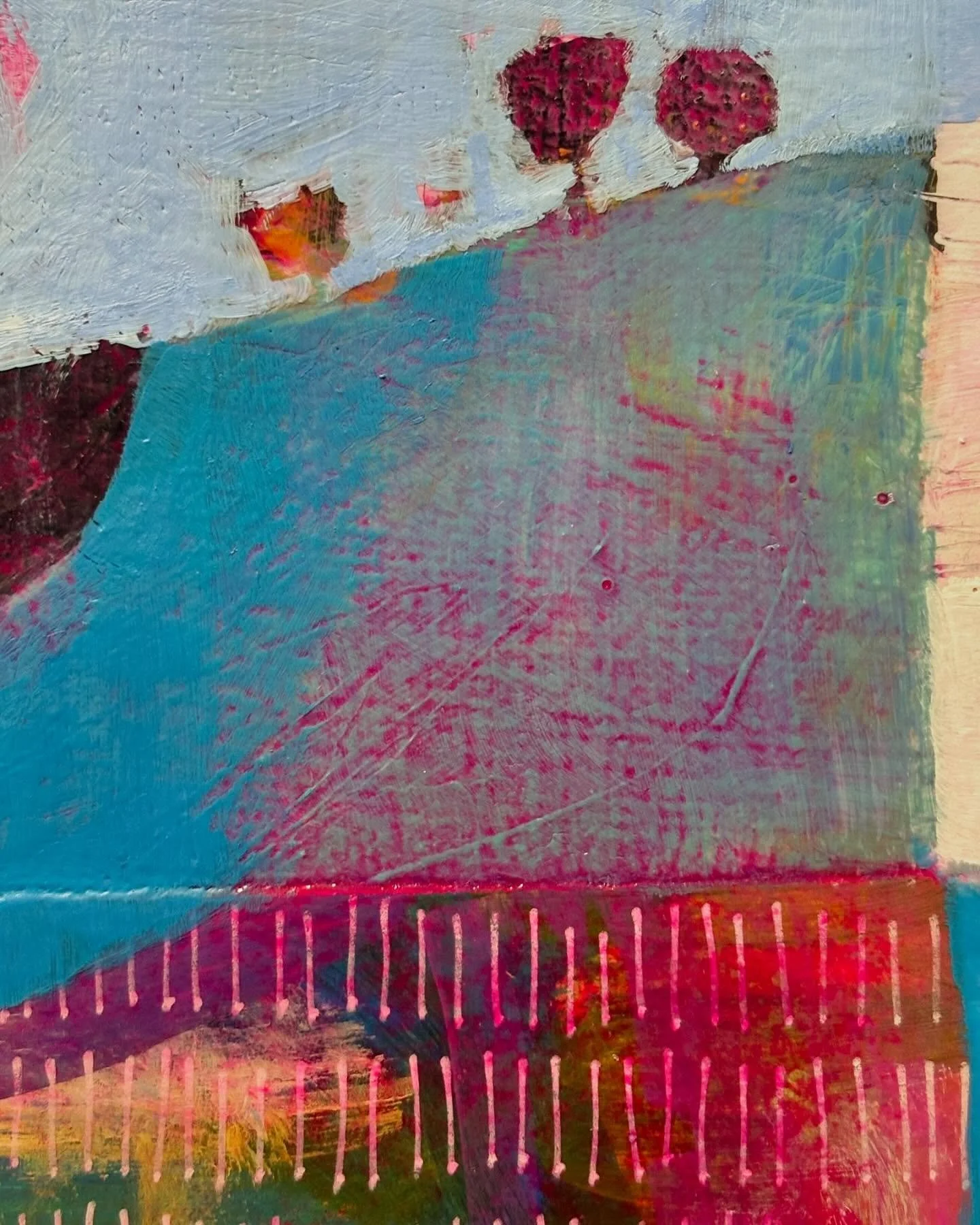 I have just finished this small painting and it took me a while to named it. It finally came as I woke up and heard it in my head, it is obvious to me&hellip;

These are  all cropping of it except for the last image that reveals the whole painting...