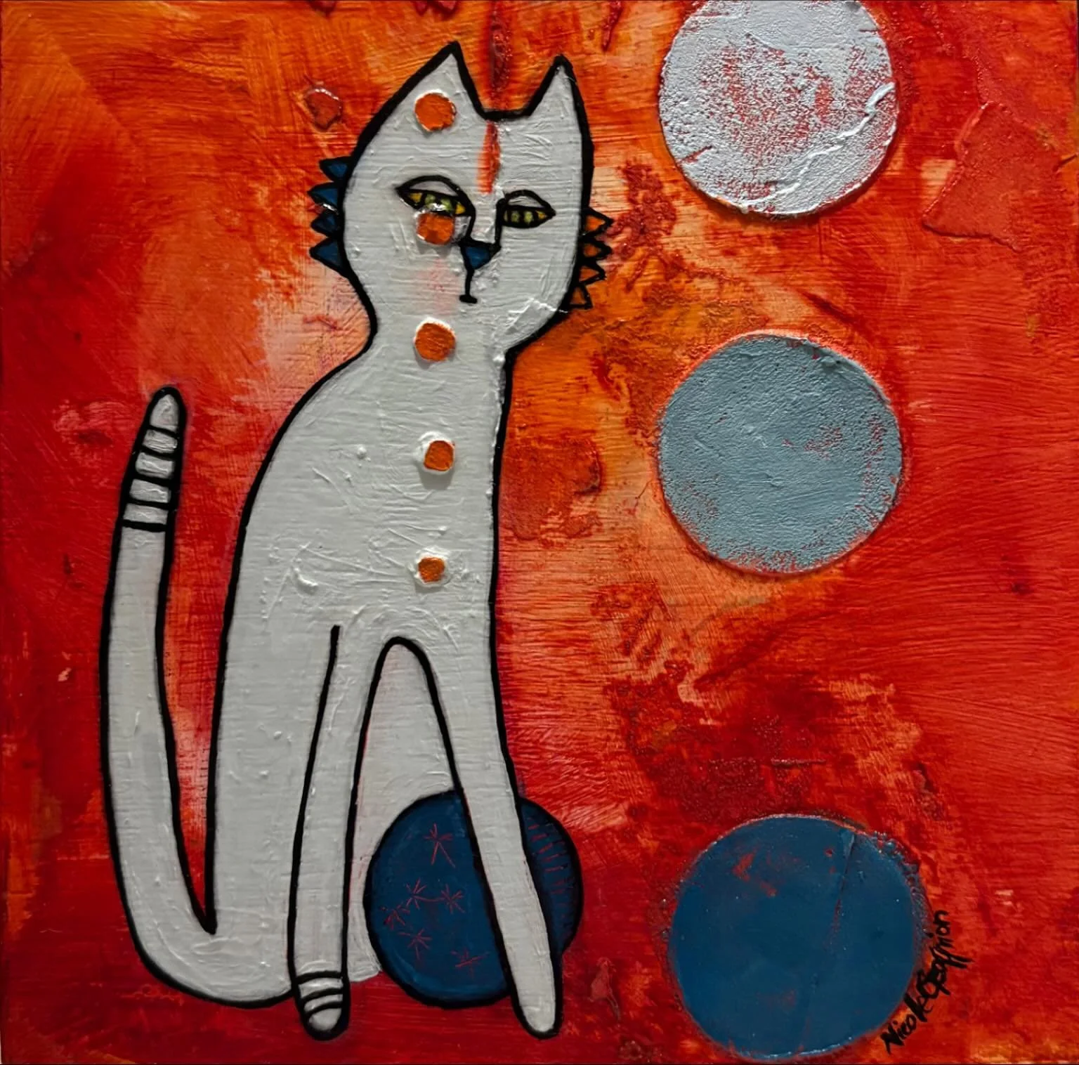 This guy that I named "Pierrot La Lune" will be at our Palette Art Show this weekend ( October 24-25).
October 24 from 5-8 ( Friday )
October 25 from 10-4 ( Saturday)
If you come early and are in the 50 first you will get a tiny painting