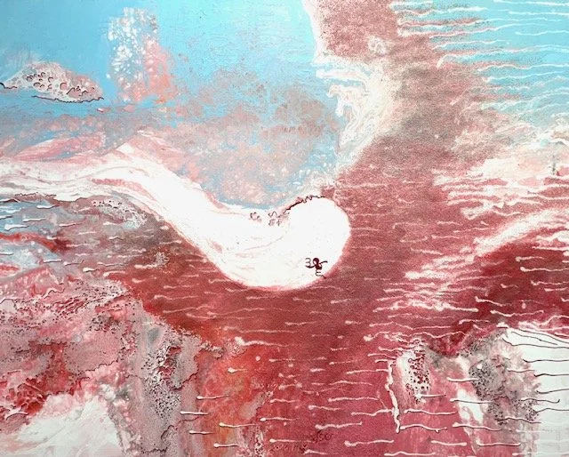 'under water', 150x120x4cm, mixed media with glasssand, 2025, artist: maria daniela pia walser